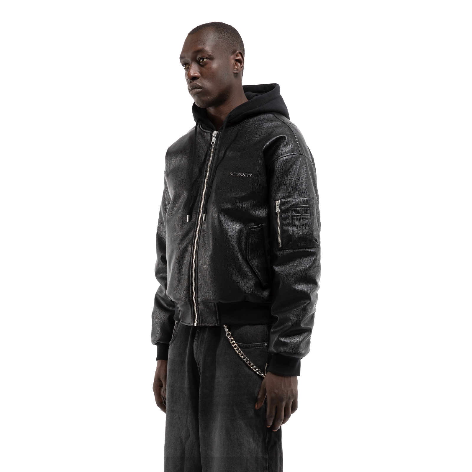 Reternity MÉTROPOLITAIN BOMBER BLACK LEATHER