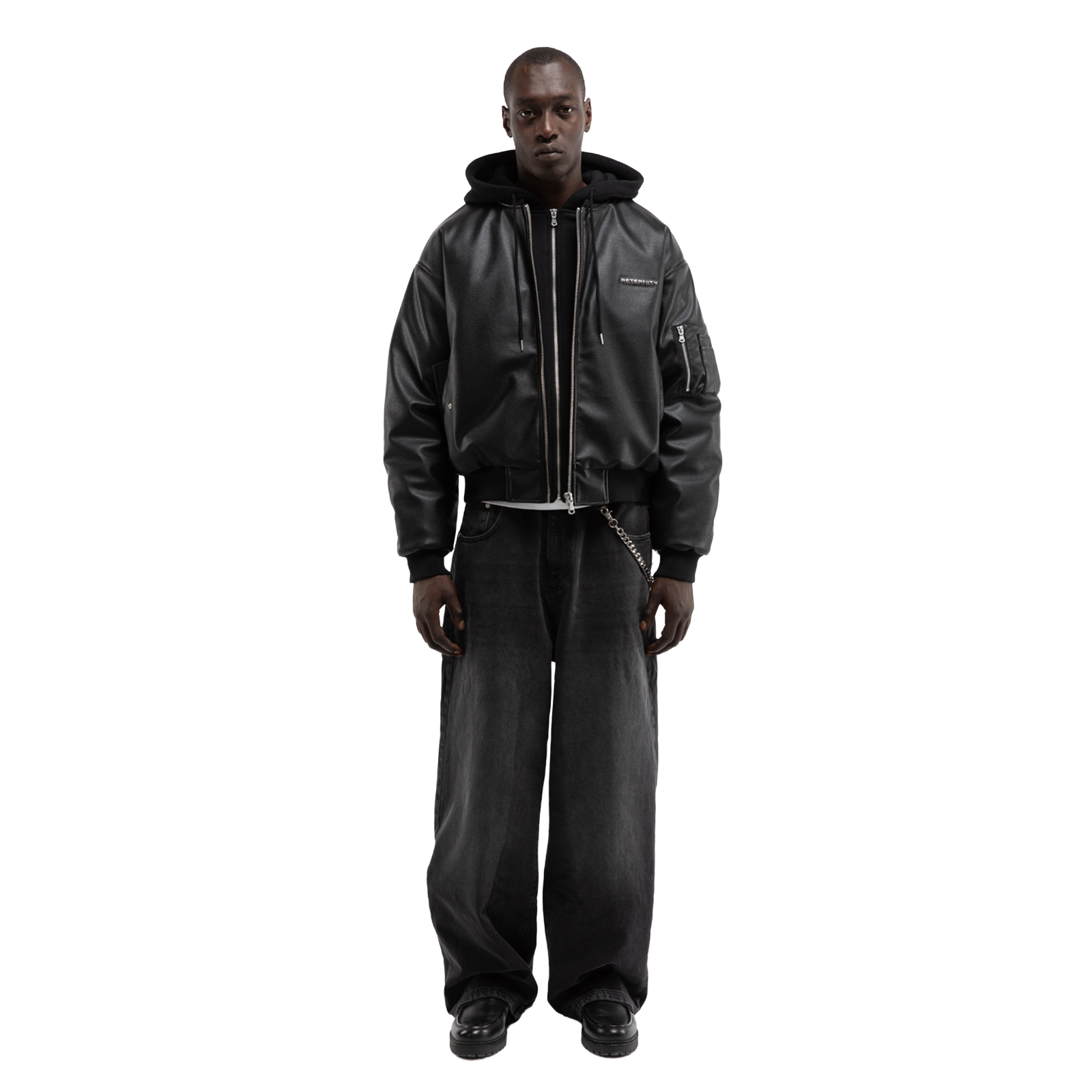 Reternity MÉTROPOLITAIN BOMBER BLACK LEATHER