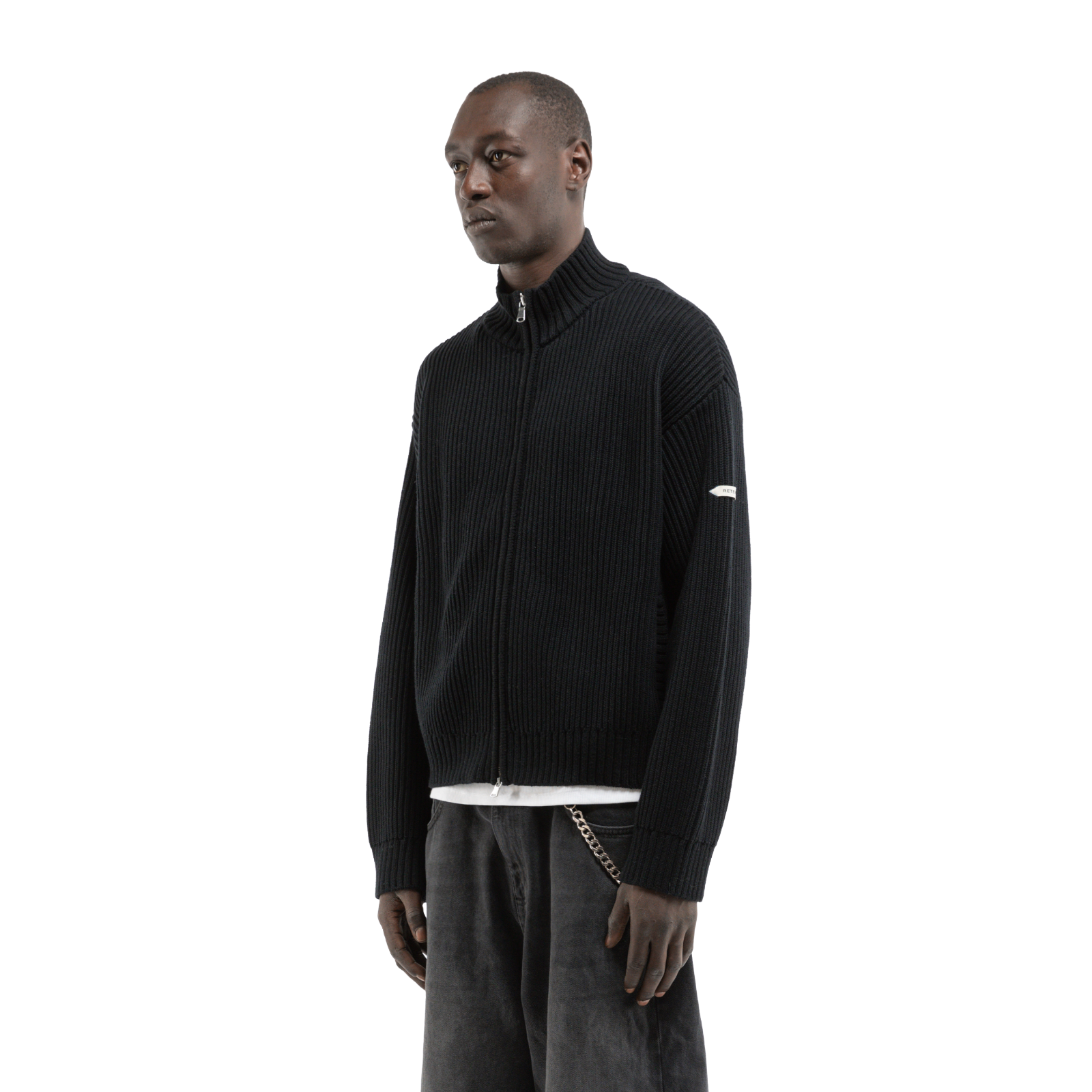 Reternity L’ATELIER LINE KNIT ZIPPER BLACK