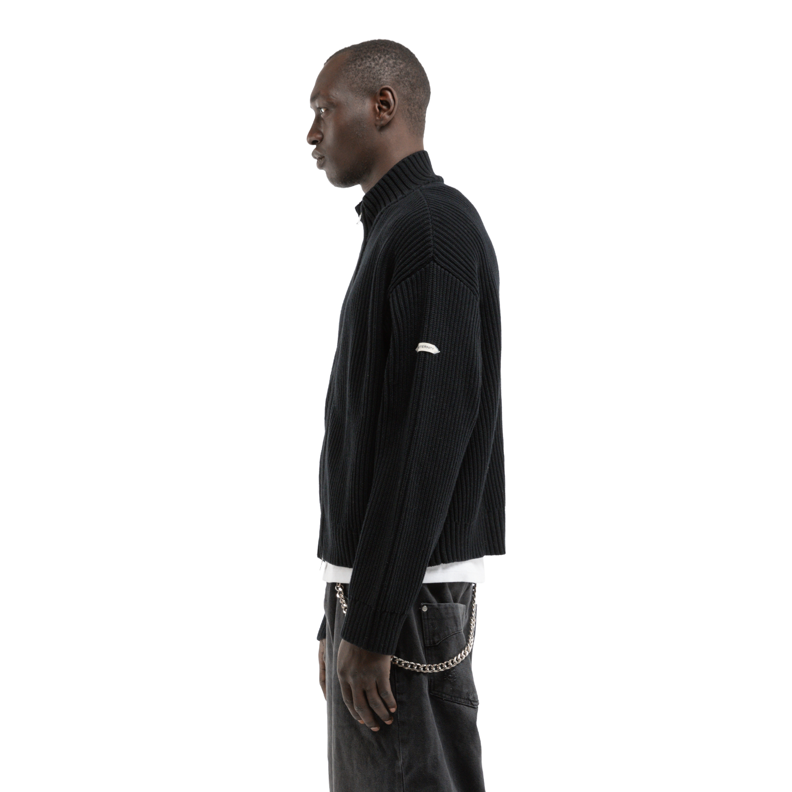 Reternity L’ATELIER LINE KNIT ZIPPER BLACK