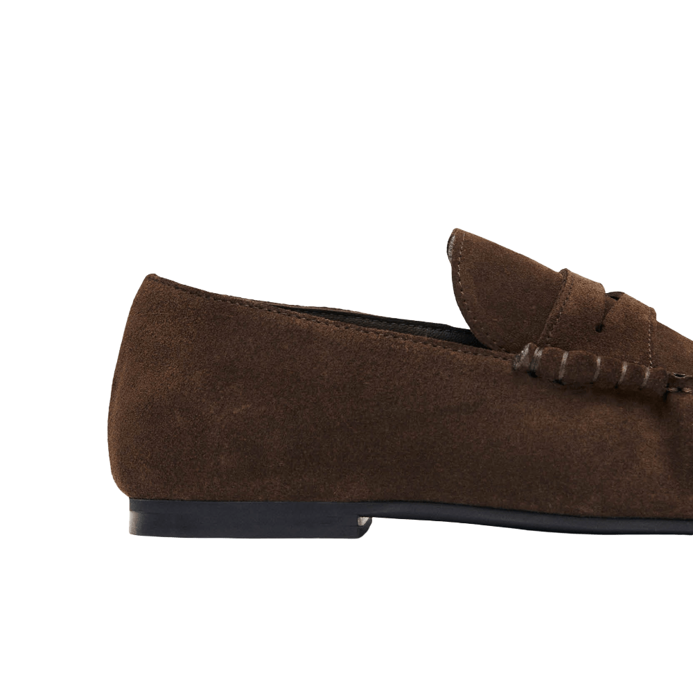 Alohas Aven Suede Brown Leather Loafers - CALOA12136 - Coziness