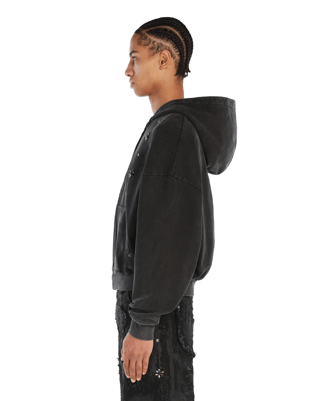 Atelier De Roupa Gemstone Zip - Hoodie Black - CADRD3292 - Coziness