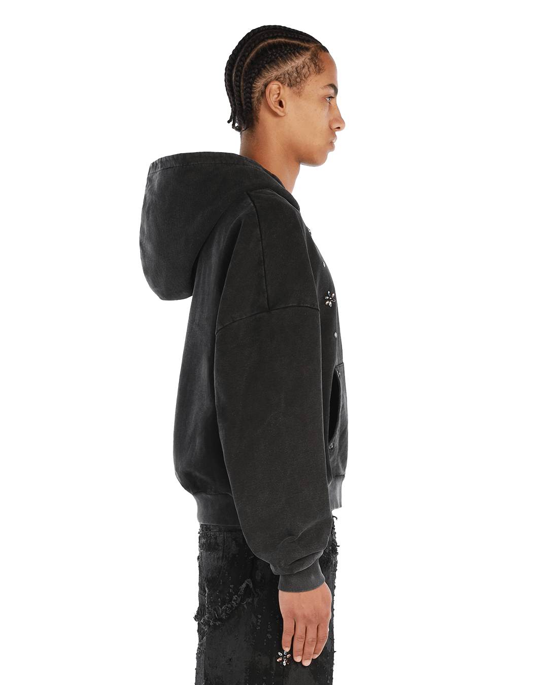 Atelier De Roupa Gemstone Zip - Hoodie Black - CADRD3292 - Coziness