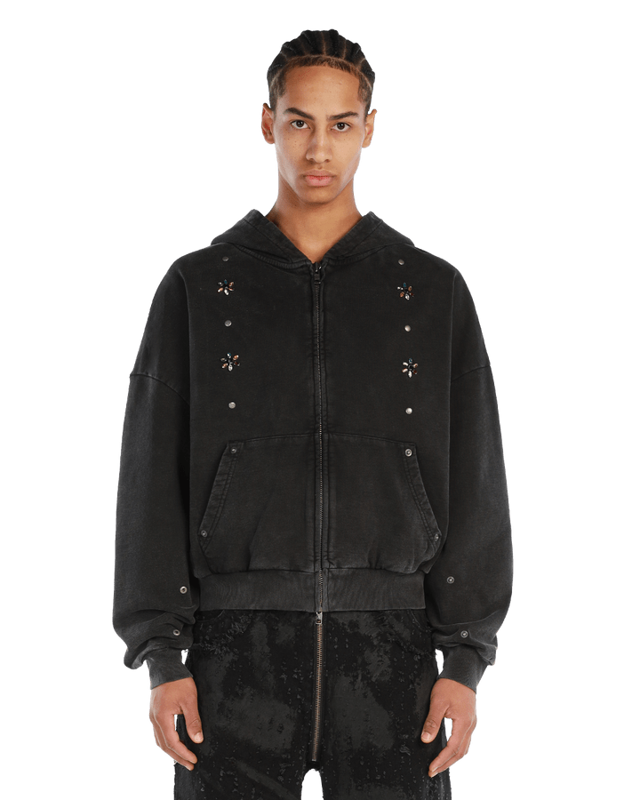 Atelier De Roupa Gemstone Zip - Hoodie Black - CADRD3292 - Coziness