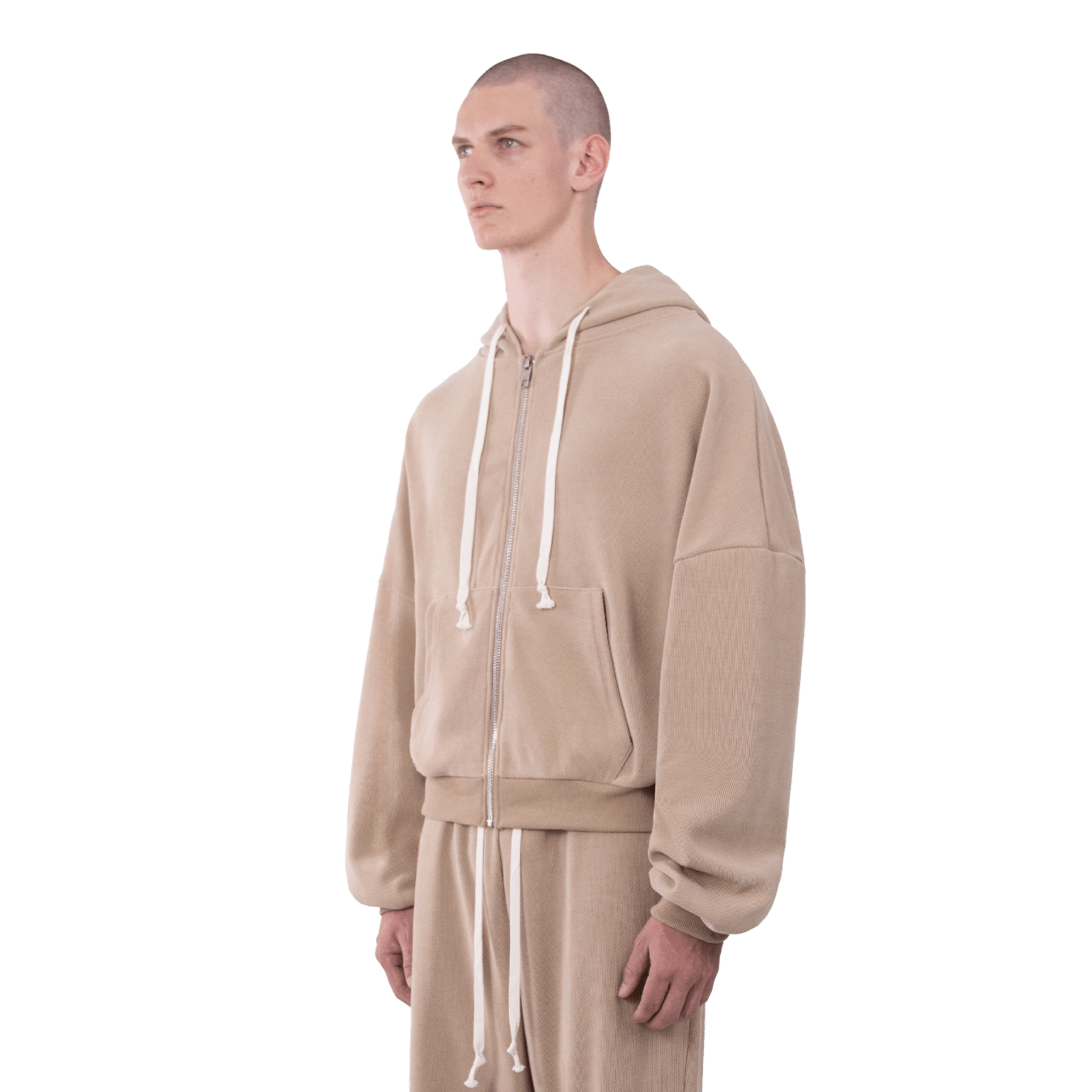 Atelier De Roupa Lanik 2.0 Zip Hoodie Beige - CATED6692 - Coziness