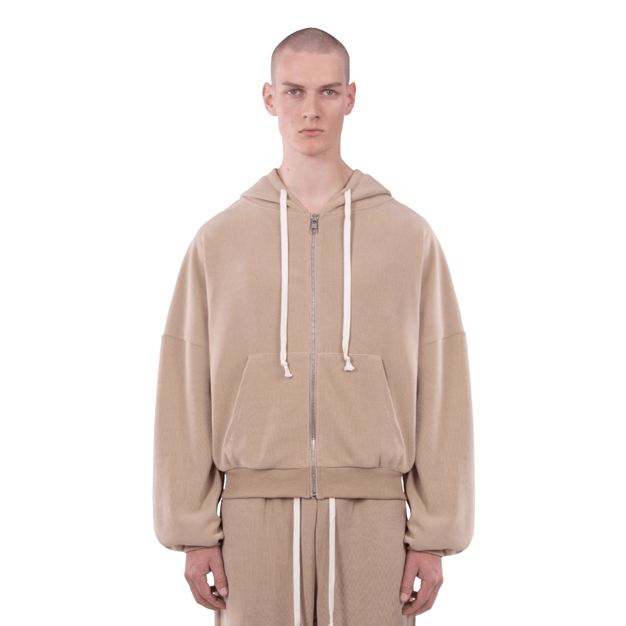 Atelier De Roupa Lanik 2.0 Zip Hoodie Beige - CATED6692 - Coziness