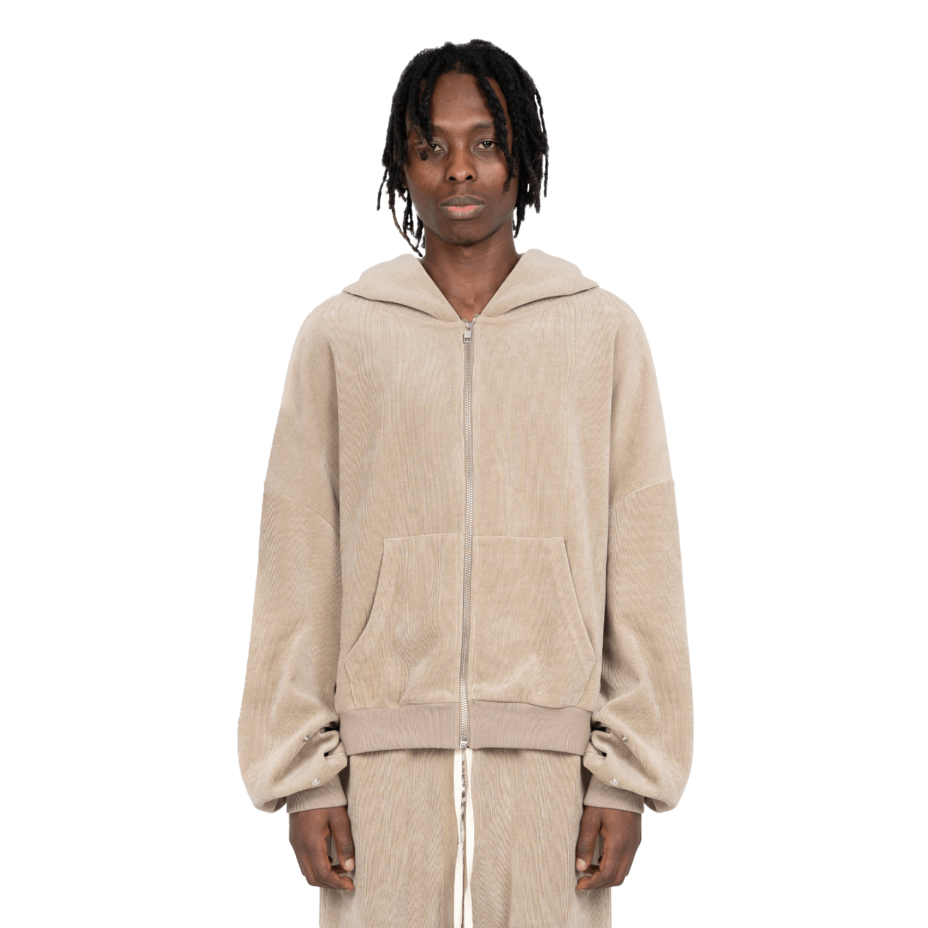 Atelier De Roupa Lanik Zip Hoodie Beige - CATED4365 - Coziness