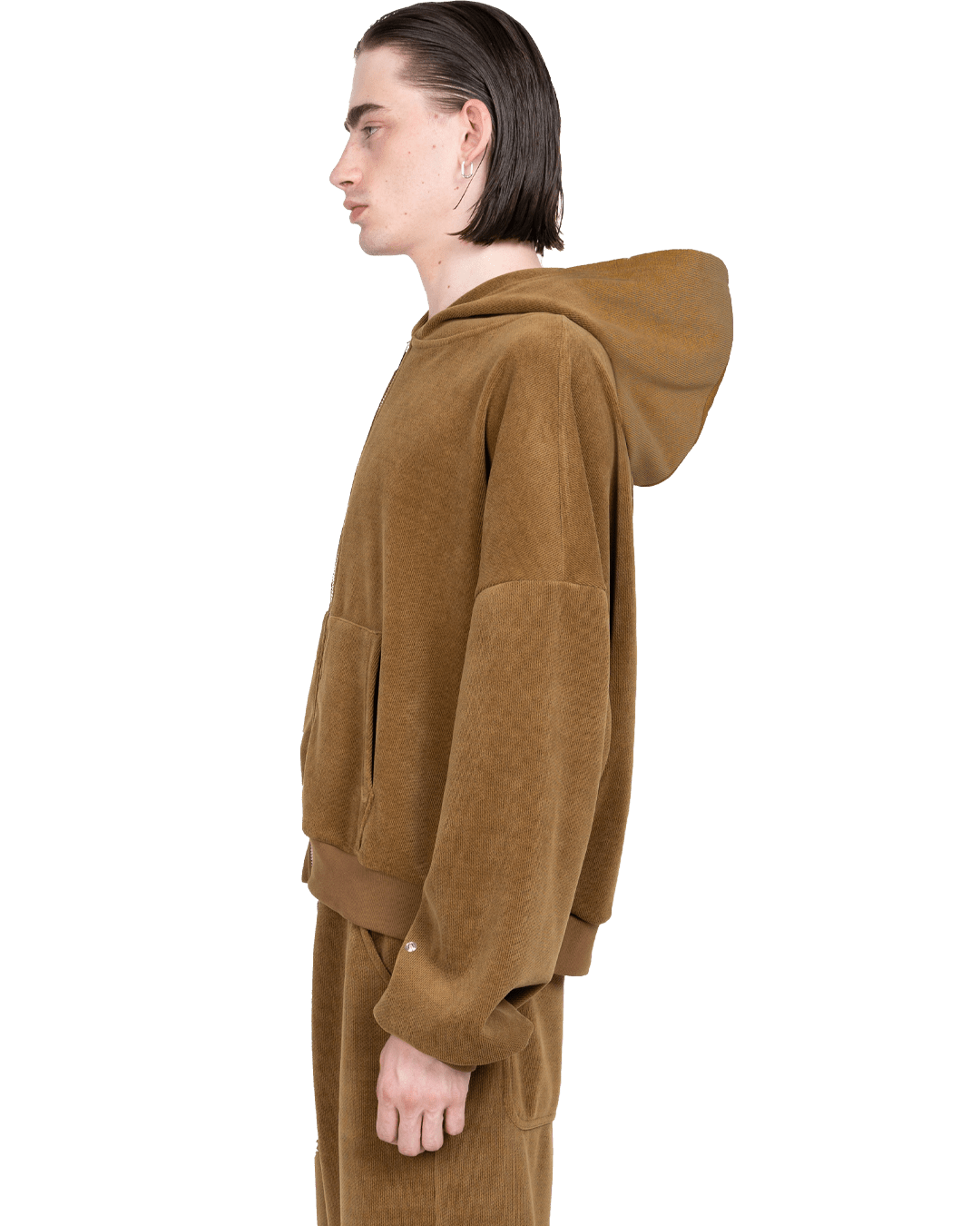 Atelier De Roupa Lanik Zip Hoodie Khaki - CATED2836 - Coziness