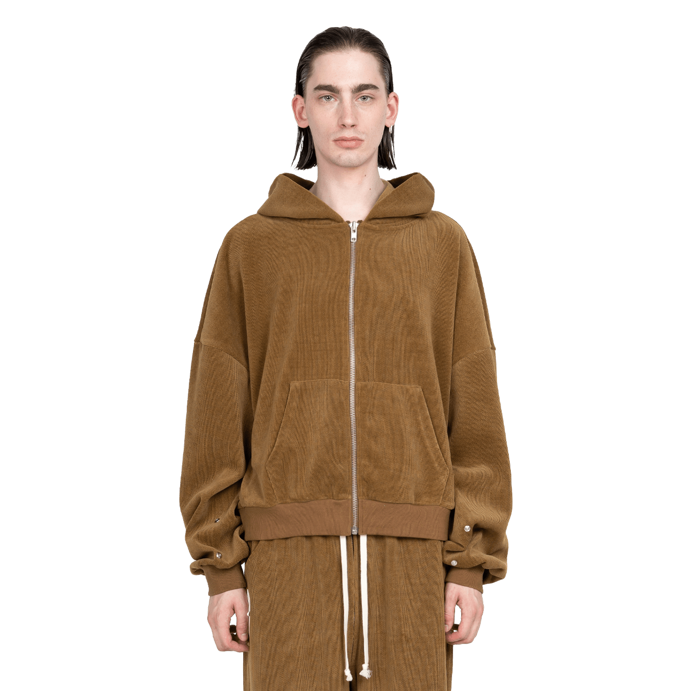 Atelier De Roupa Lanik Zip Hoodie Khaki - CATED2836 - Coziness