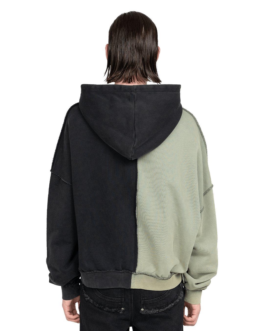 Atelier De Roupa Logo Zip Hoodie Green Black - CATED4371 - Coziness