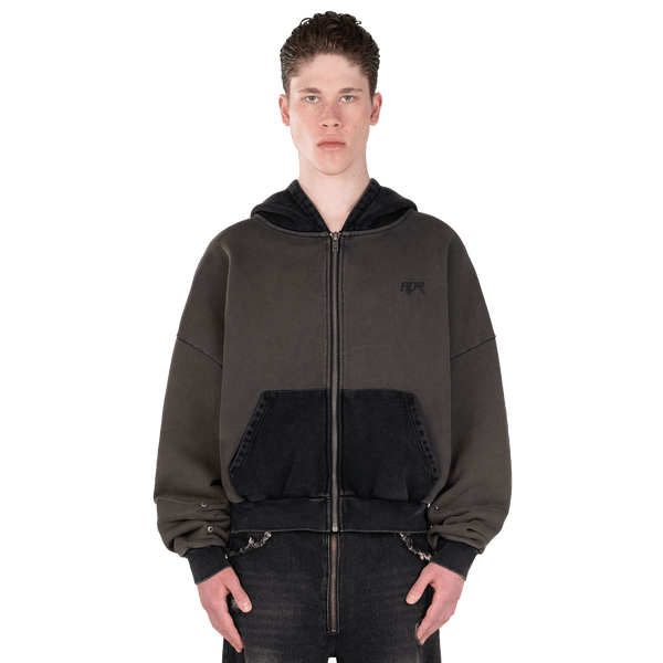 Atelier De Roupa Logo Zip Hoodie Schwarz Braun - CATED10973 - Coziness