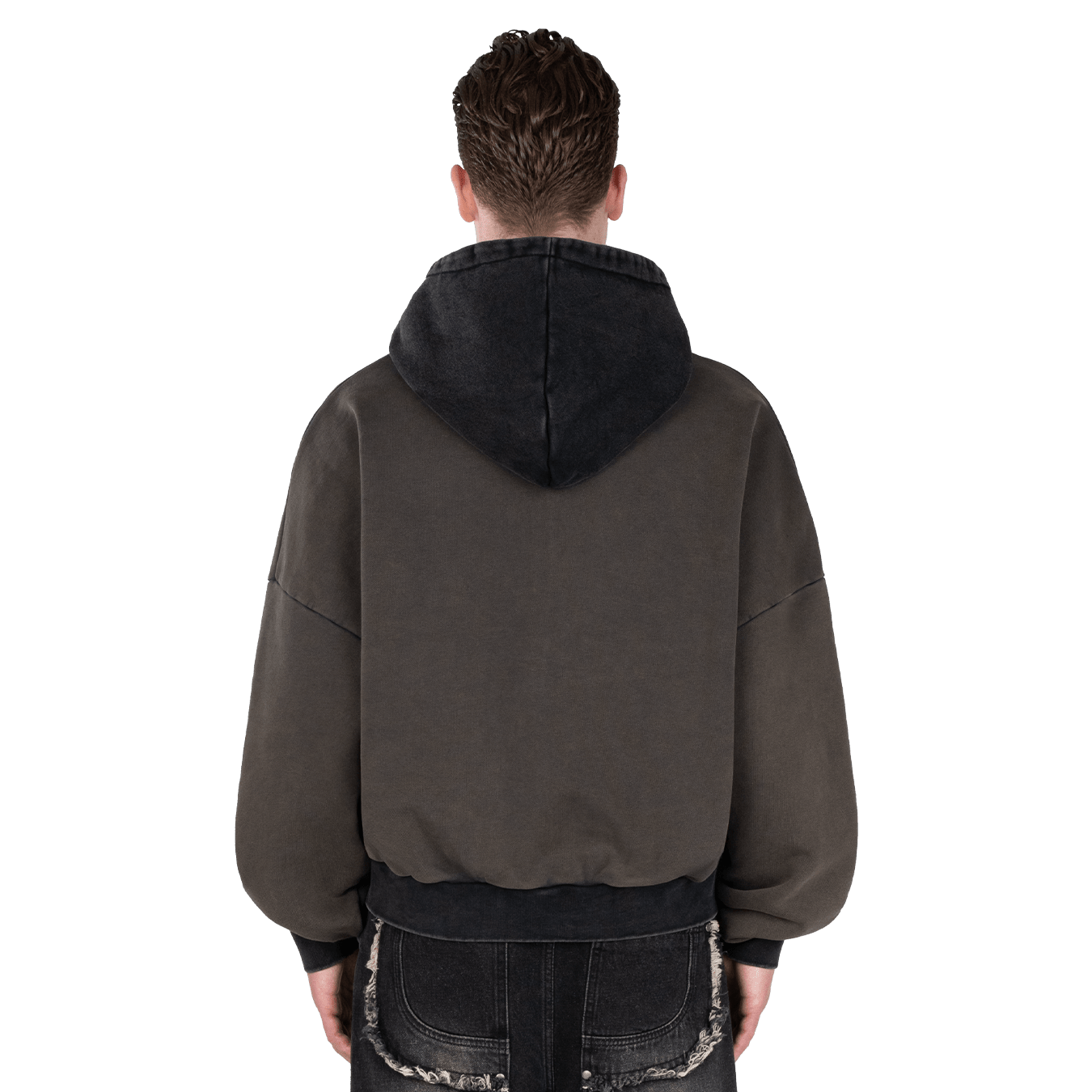 Atelier De Roupa Logo Zip Hoodie Schwarz Braun - CATED10973 - Coziness