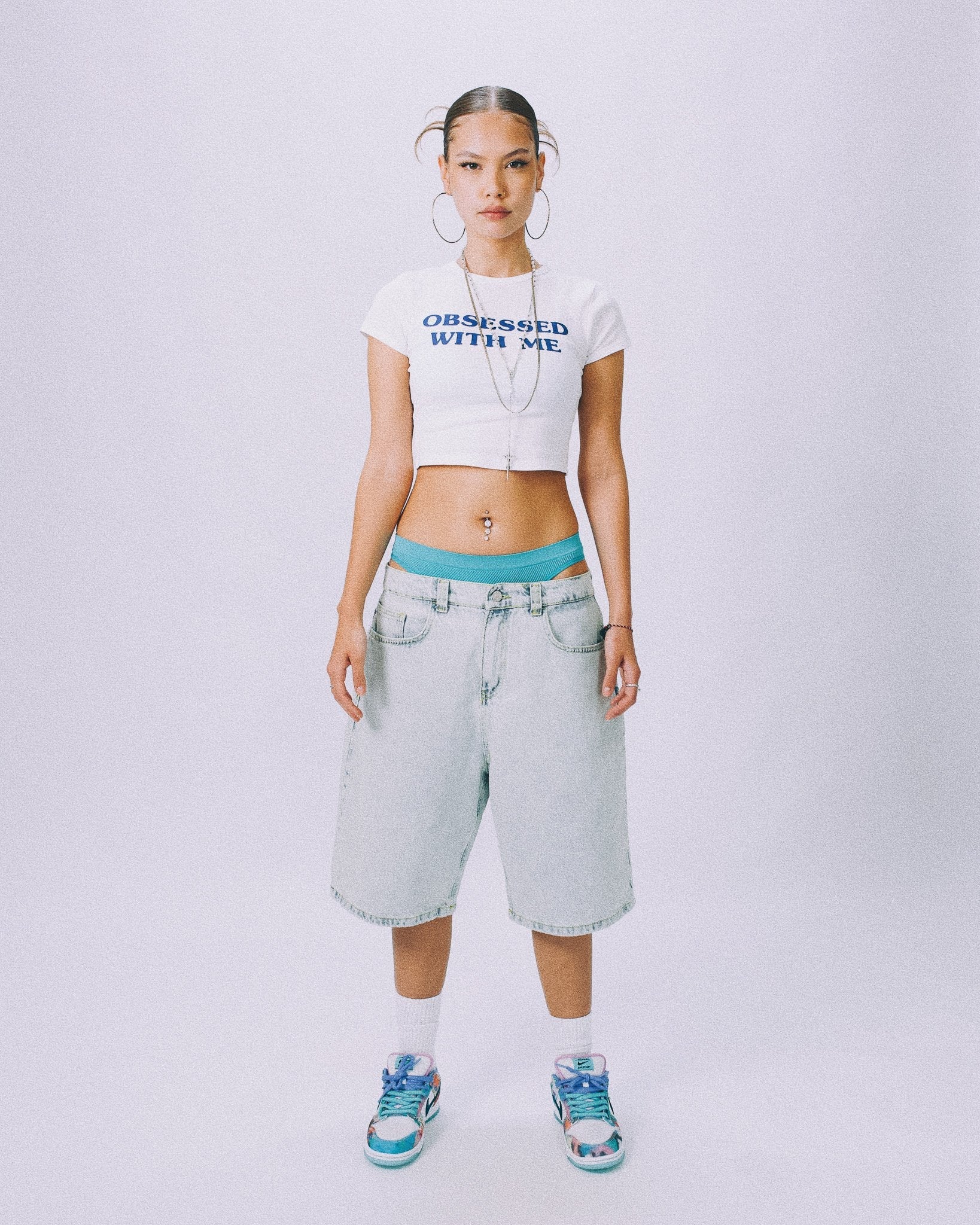 Coziness Baggy Denim Shorts Sky Blue - Coziness