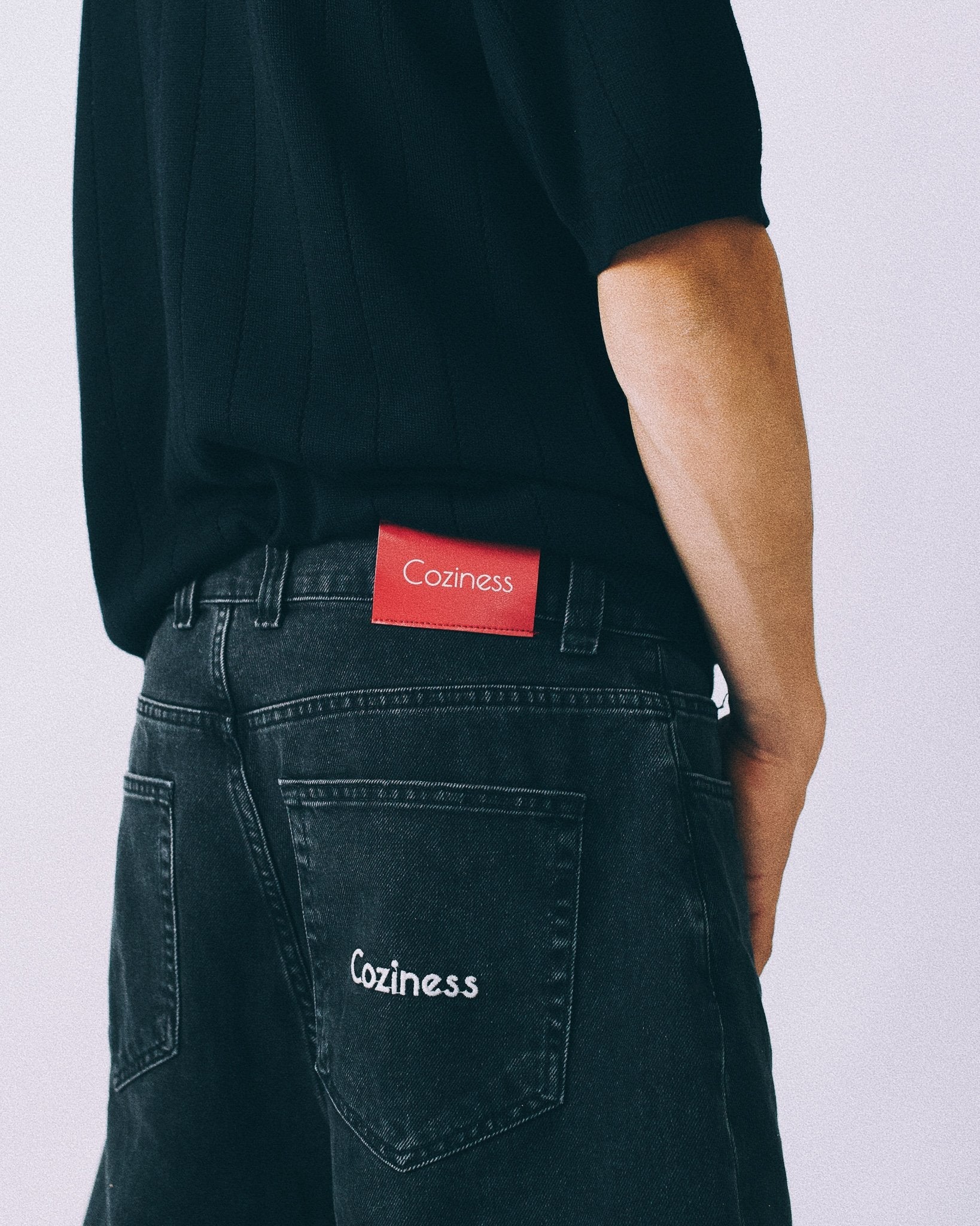 Coziness Baggy Denim Shorts Washed Black - Coziness