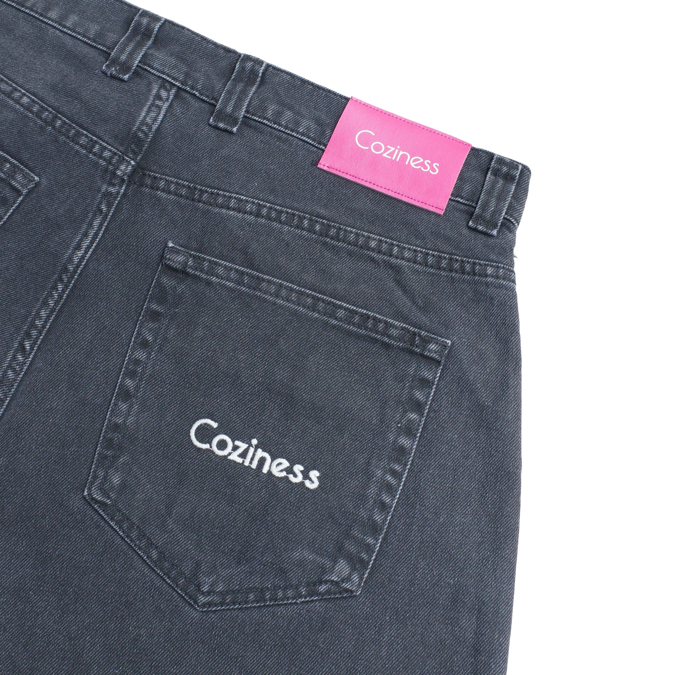 Coziness Baggy Denim Shorts Washed Black - Coziness