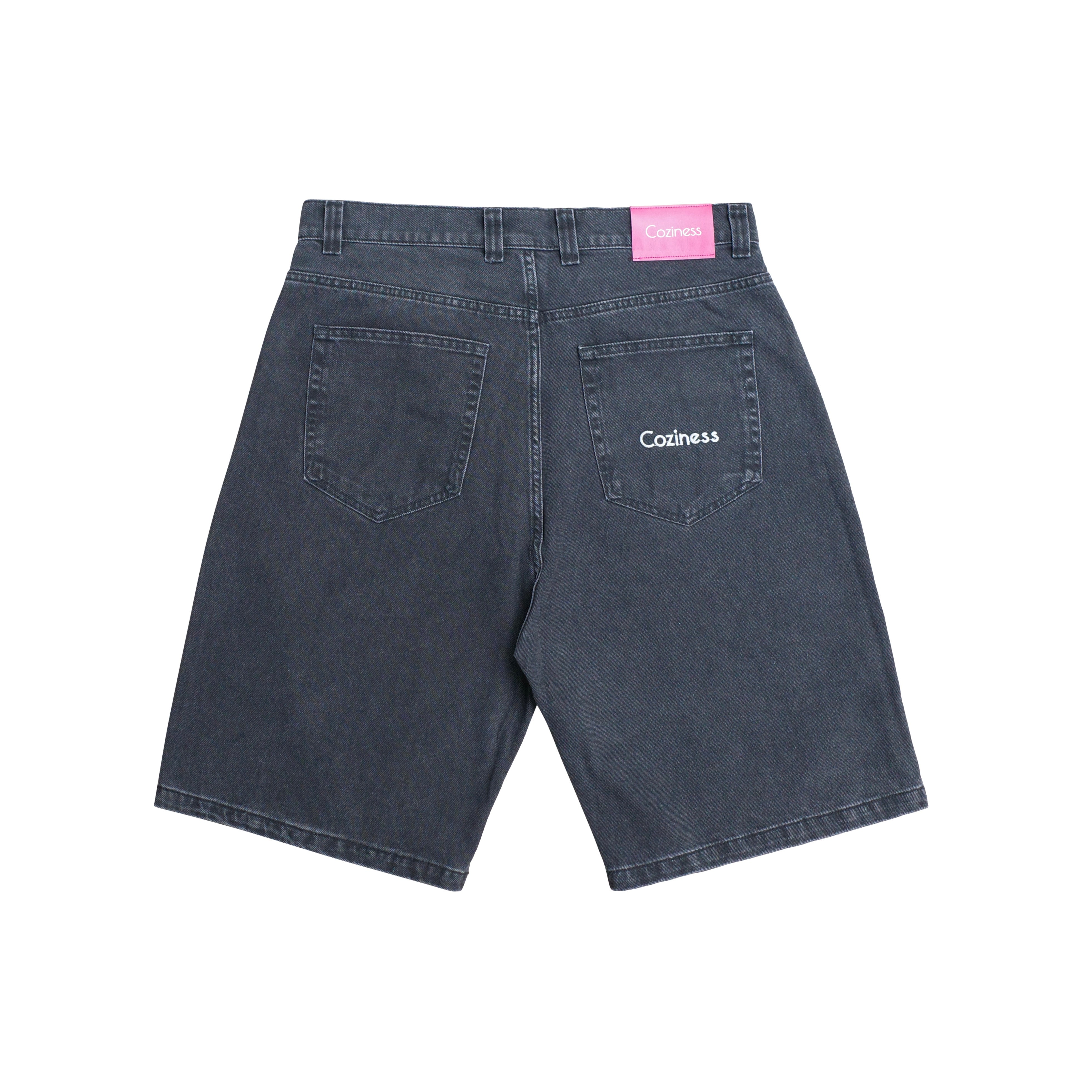 Coziness Baggy Denim Shorts Washed Black - Coziness