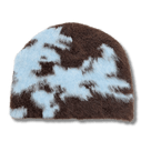 Coziness Blurred Flower Mohair Beanie Dusty Sky