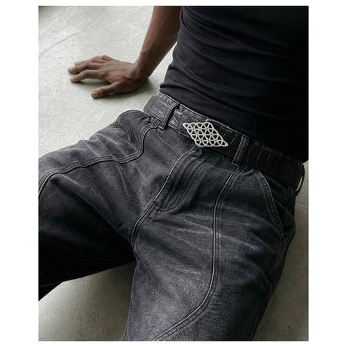 Divention Rhombus Belt Croc Black - CDIVR9215 - Coziness