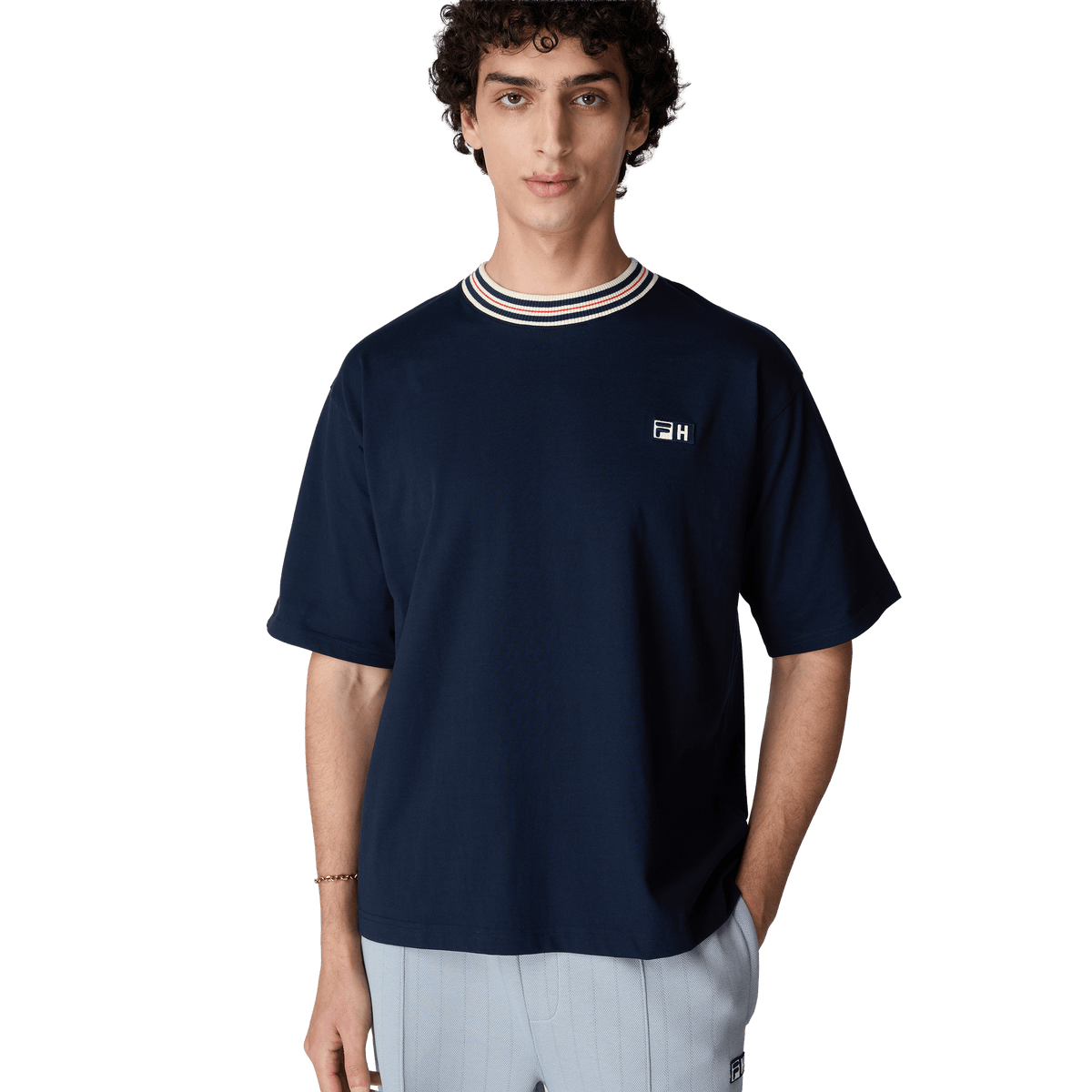 FILA x Highsnobiety loose boxy t-shirt Dark Sapphire - CFILX15245 - Coziness
