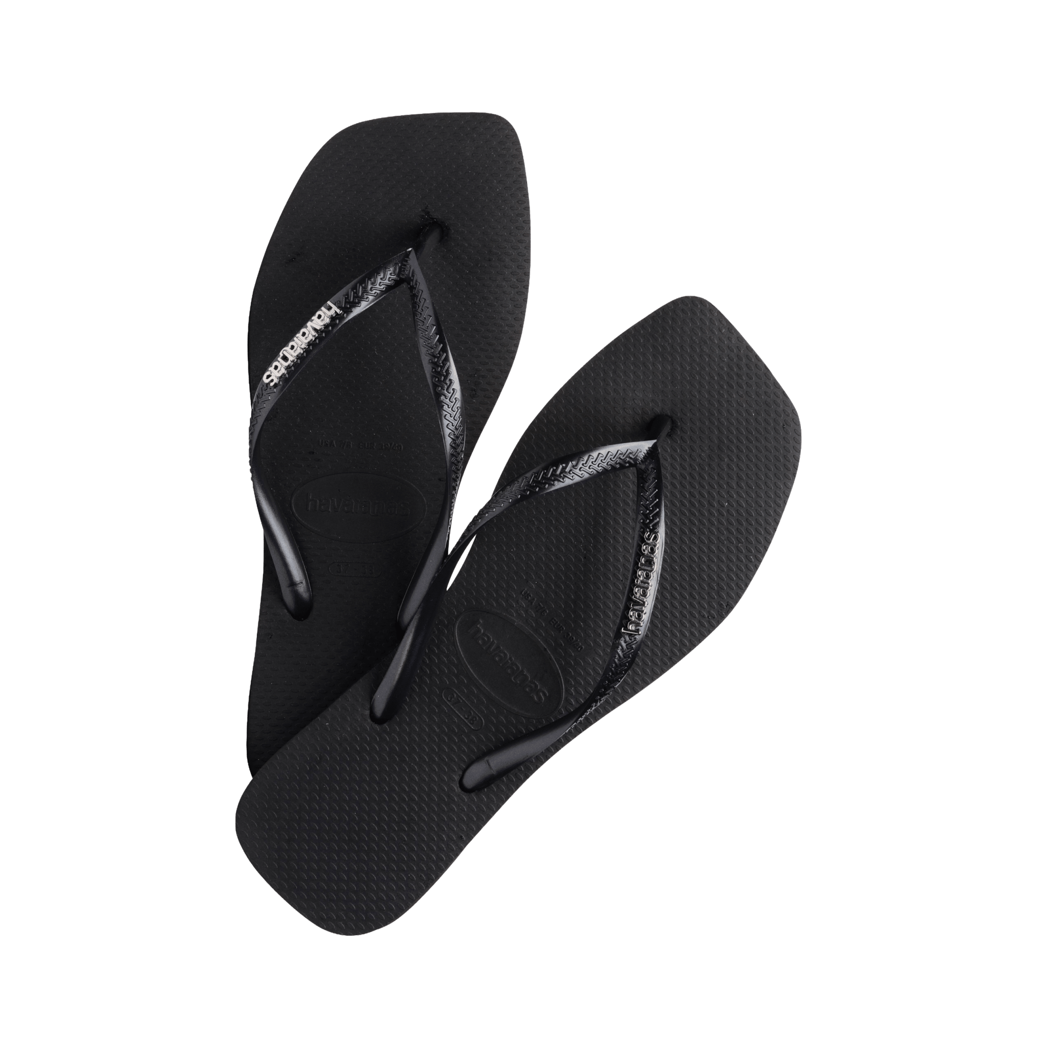 Havaianas Flip Flop Square Logo Metallic Schwarz Damen - CHAVF11357 - Coziness