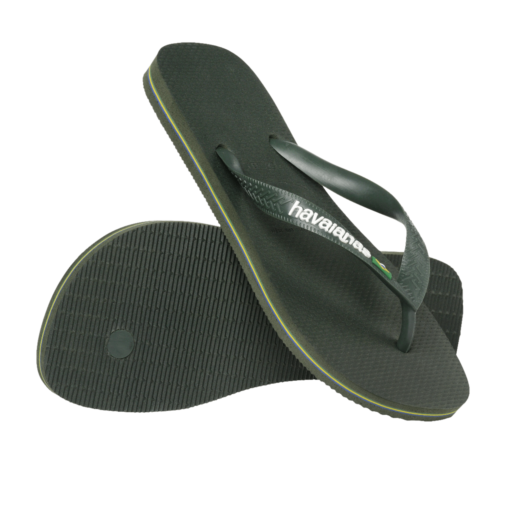 Havaianas Flip Flops Brasil Logo Green Olive - CHAVF12255 - Coziness