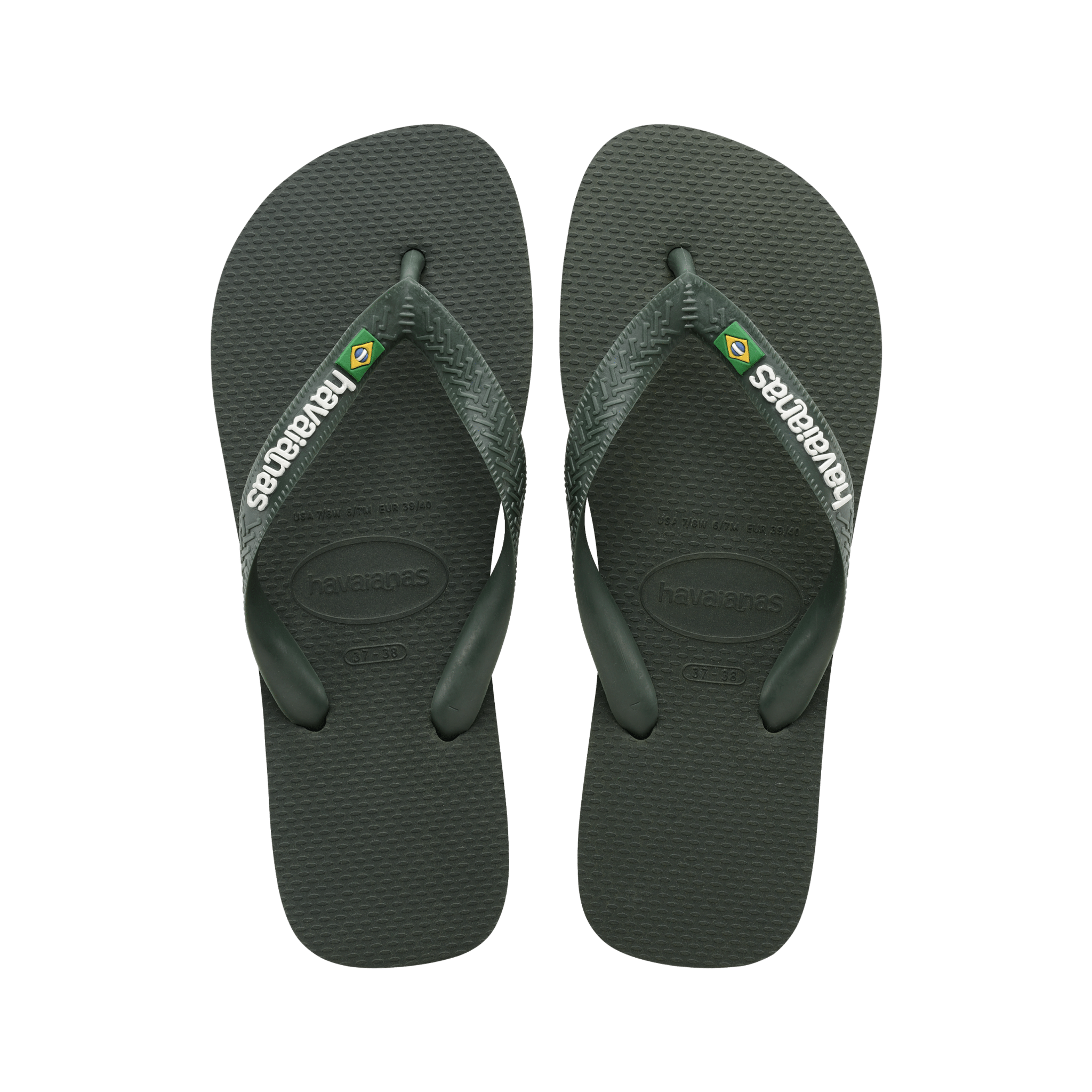 Havaianas Flip Flops Brasil Logo Green Olive - CHAVF12255 - Coziness