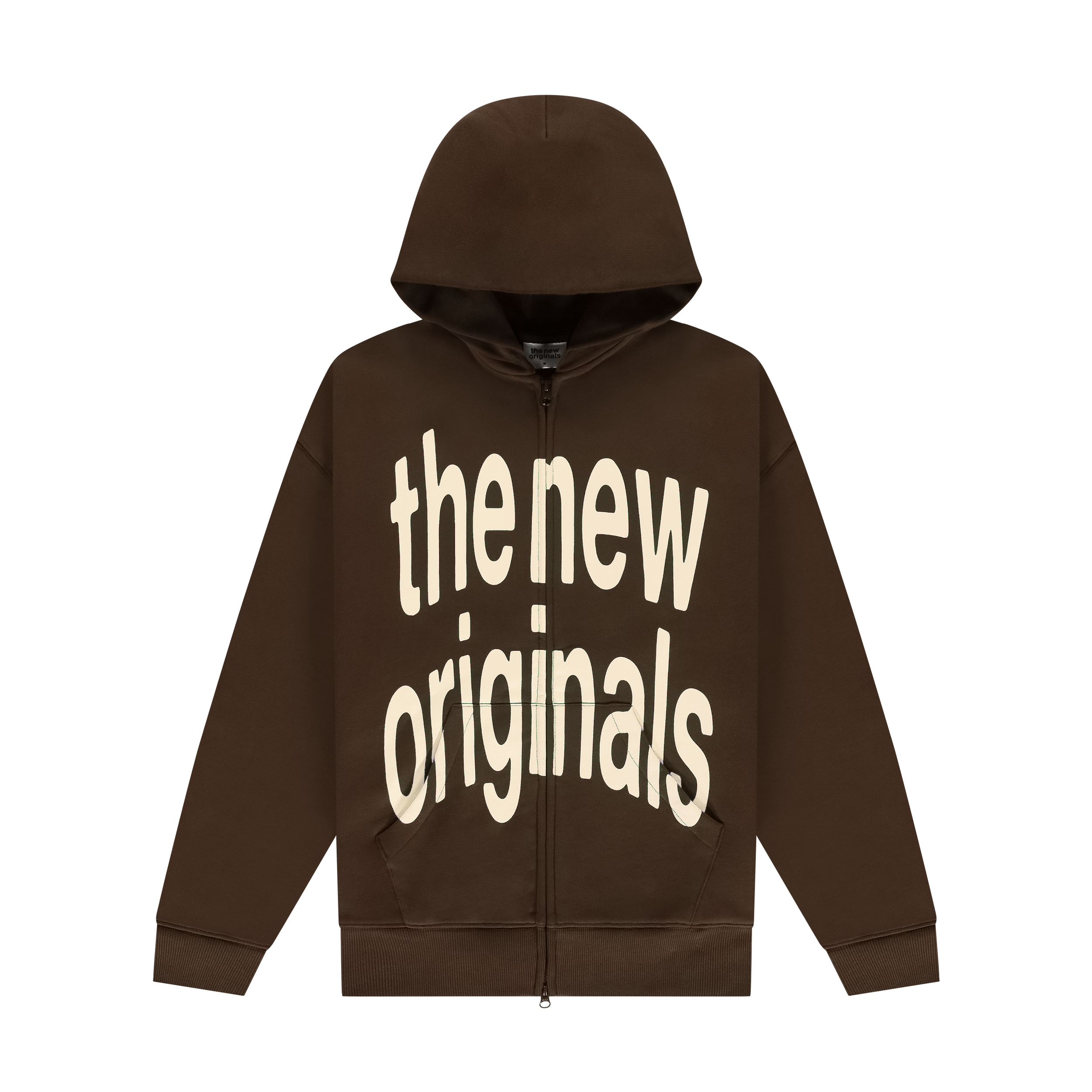 The New Originals Big Logo Zip Up Hoodie Acid Brown