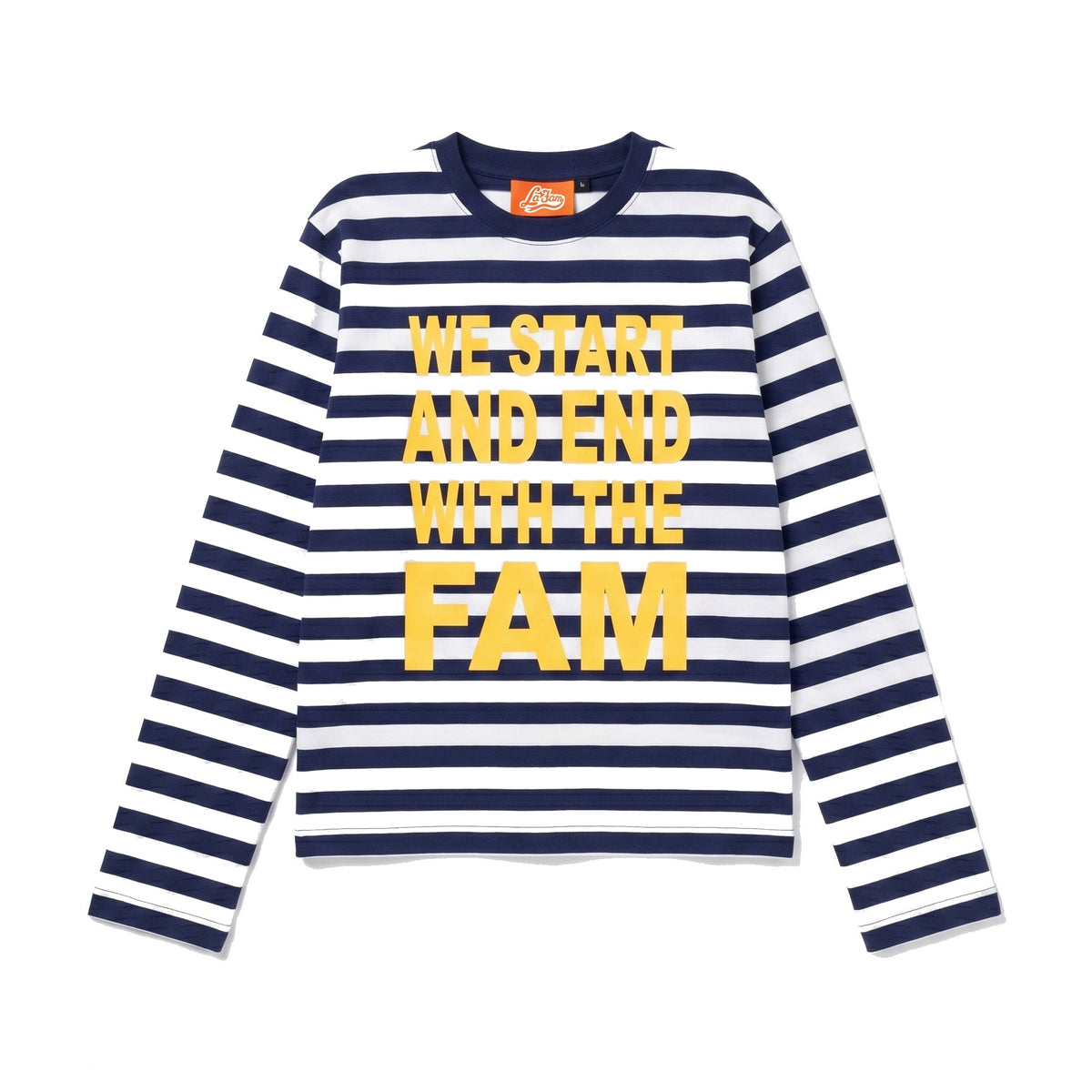 La Fam Striped Longsleeve in Navy Weiß, Vorderansicht freigestellt