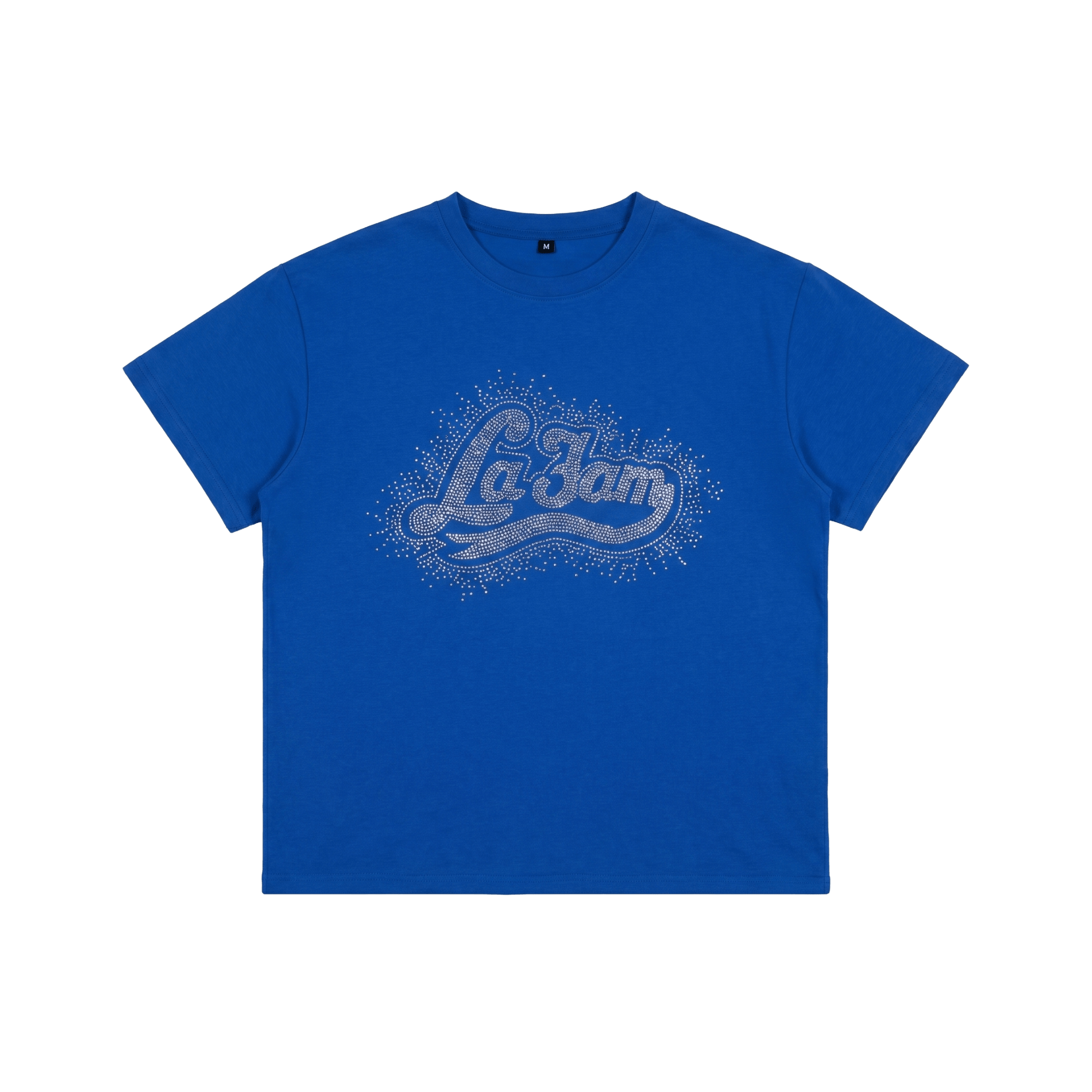 La Fam Rhinestone Diamond Logo T-Shirt Blue - CLAF11304 - Coziness