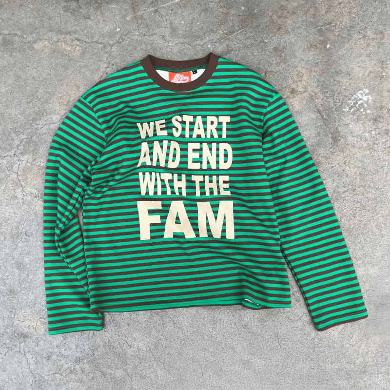 La Fam Striped Longsleeve Green Brown - CLAF9875 - Coziness