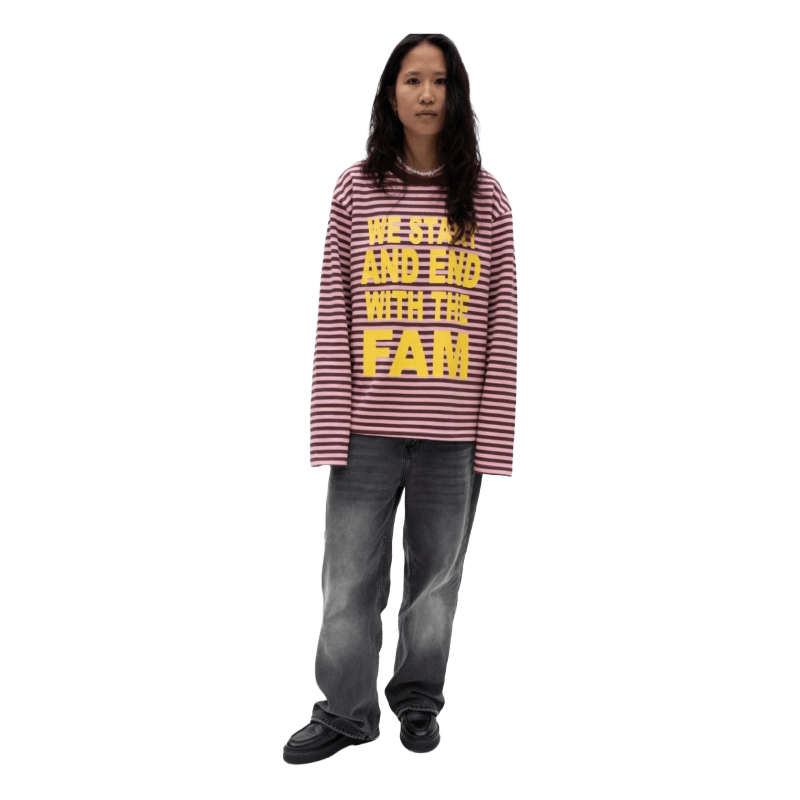 La Fam Striped Longsleeve Pink Brown - CLAF9880 - Coziness