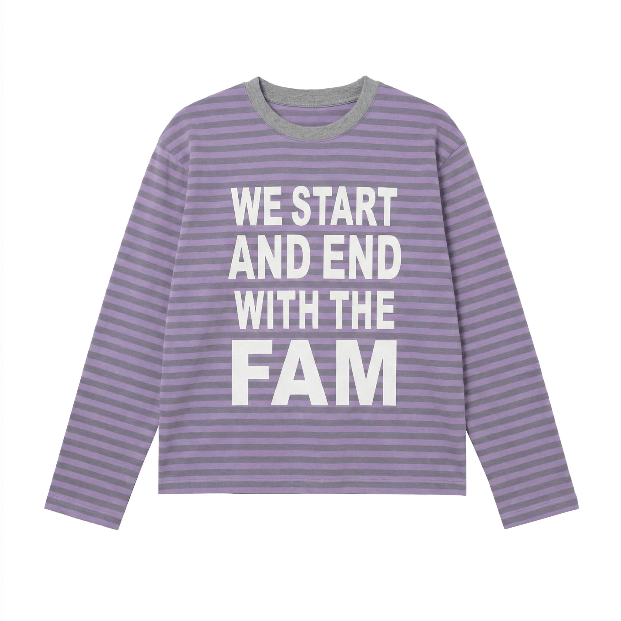 La Fam Striped Longsleeve Purple Grey - CLAF9885 - Coziness