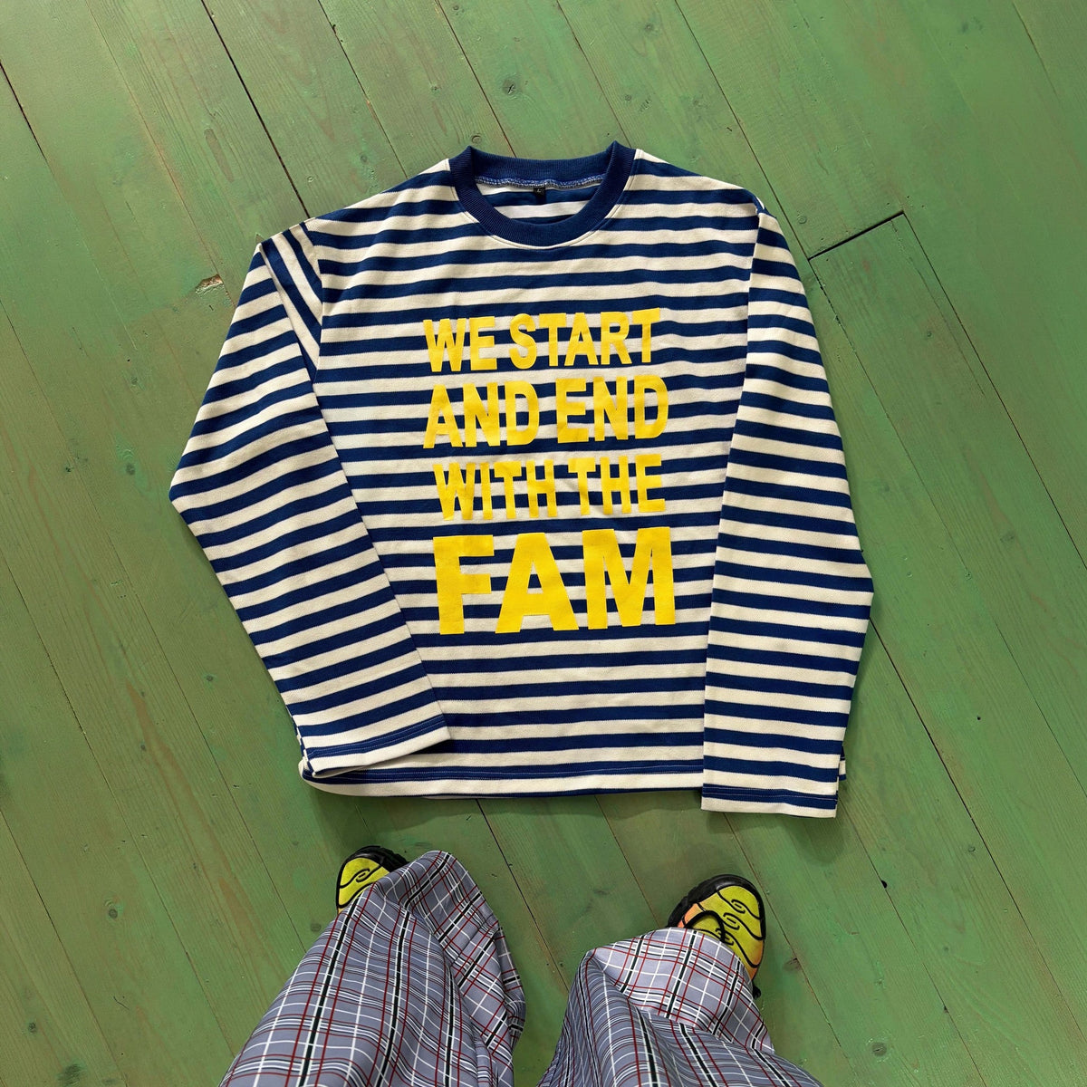 La Fam Striped Longsleeve White Blue - CLAF14991 - Coziness