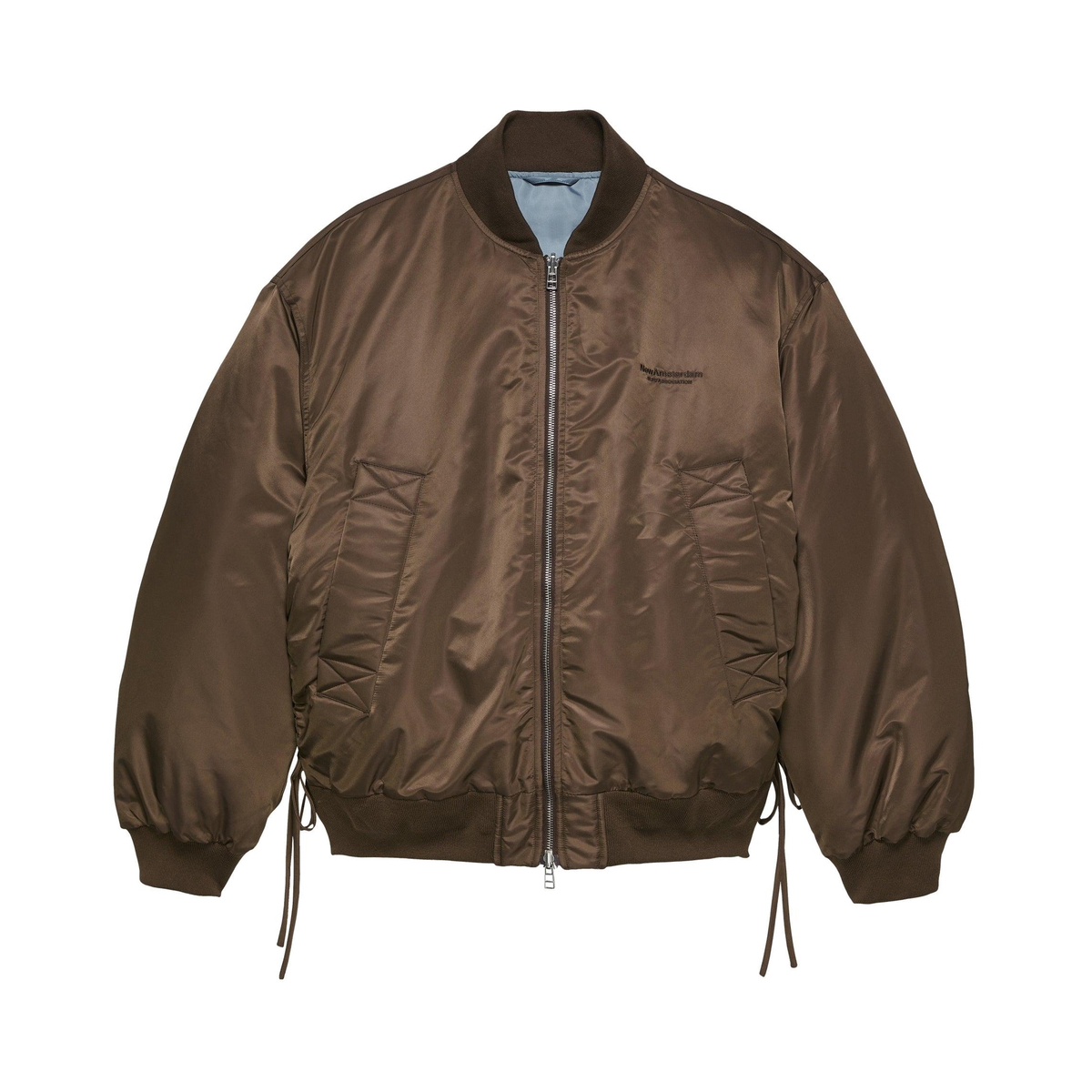 New Amsterdam Reversible Bomber Jacke in Braun von vorne