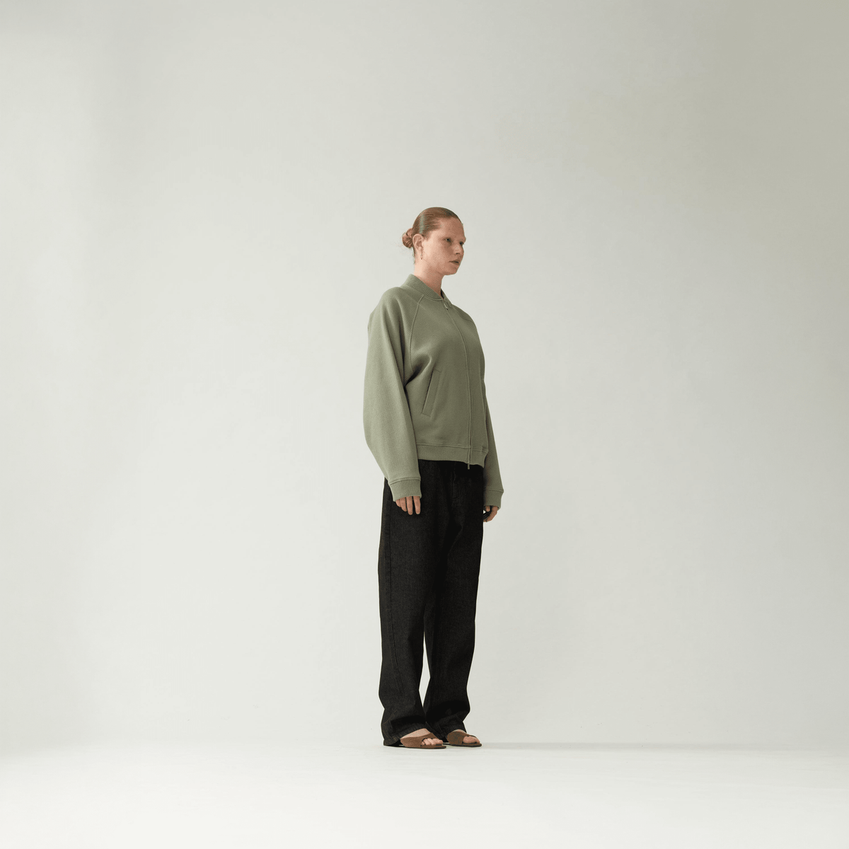 New Amsterdam Waffle Zip Up Sea Grass 304 - CNEWA14088 - Coziness