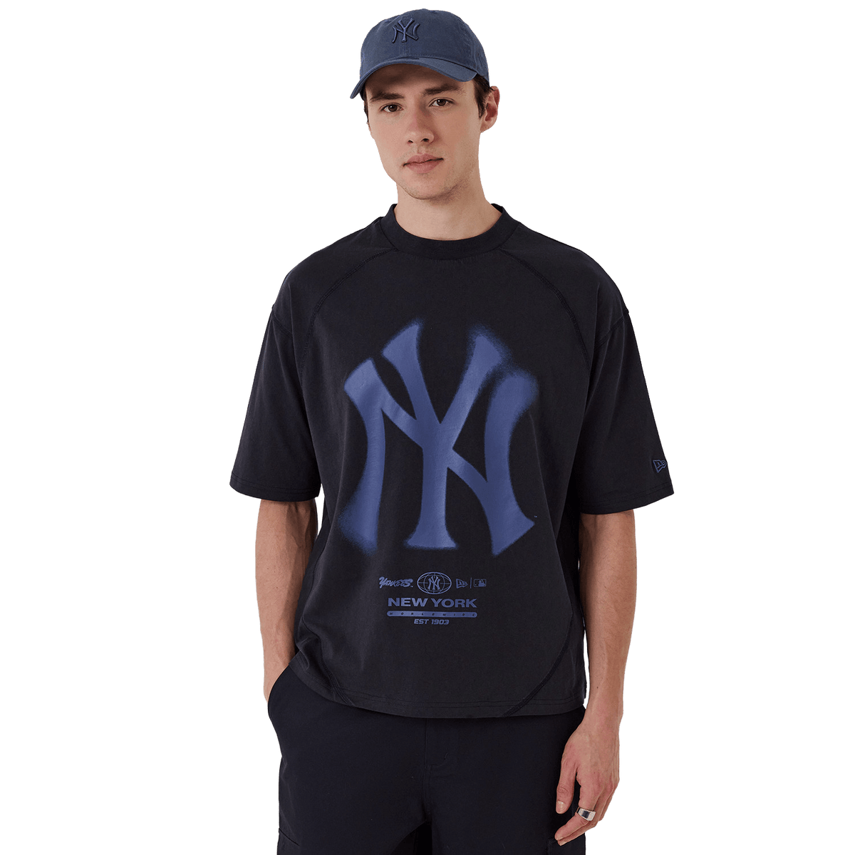 New Era NY Yankees MLB Boxy Graphic Tee Navy - CNEWE15008 - Coziness