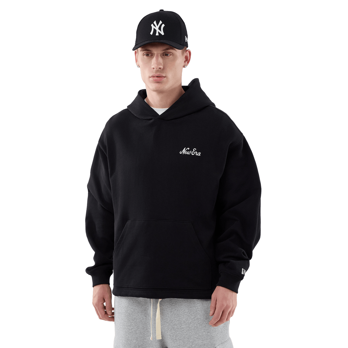 New Era Open Hem Hoodie Black - CNEWE15017 - Coziness