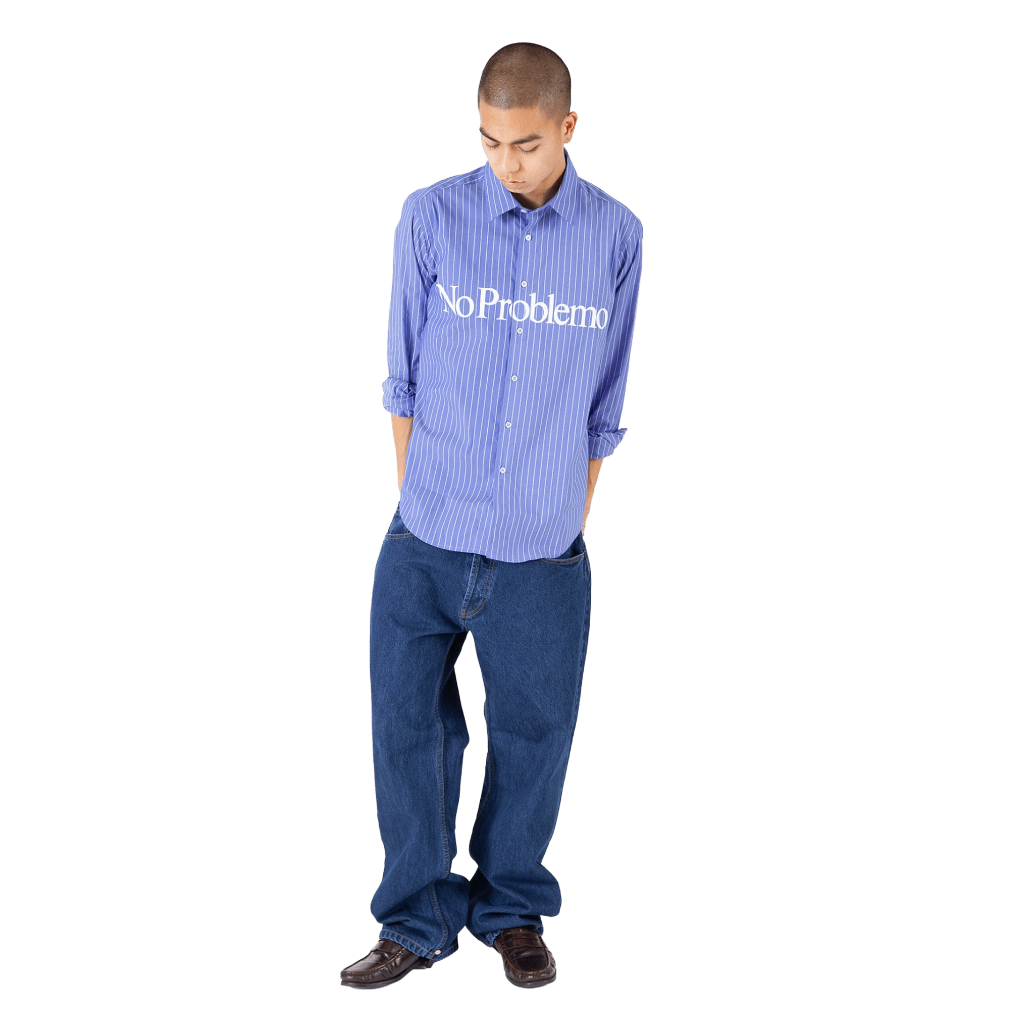 No Problemo LS Poplin Shirt Navy - CNOP9409 - Coziness