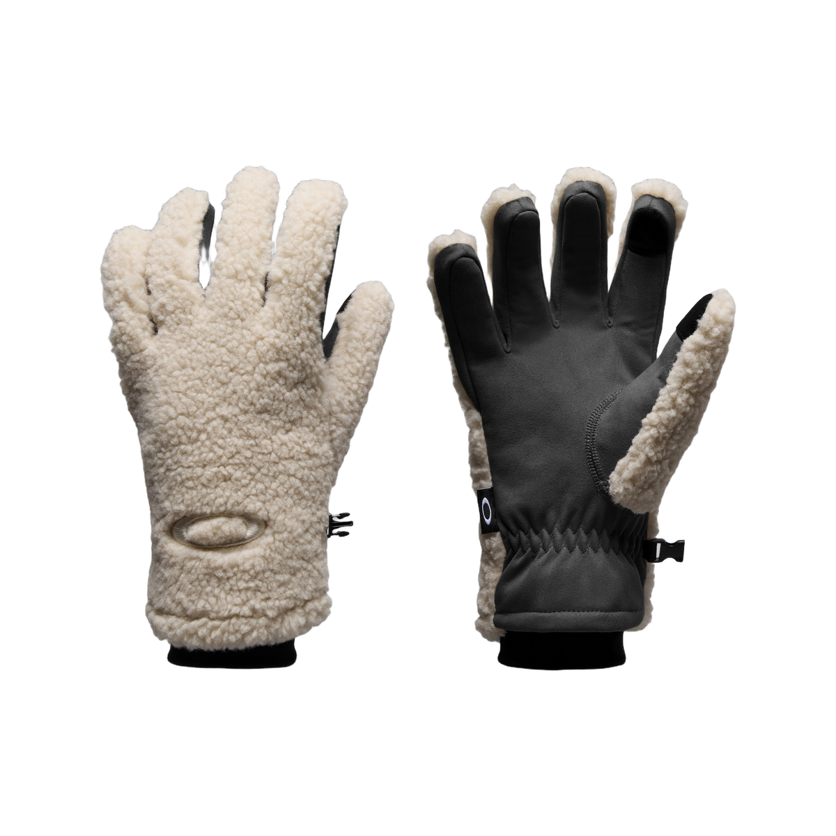 Oakley Mountain Fire Glove in Creme, Vorder- und Rückseite nebeneinander