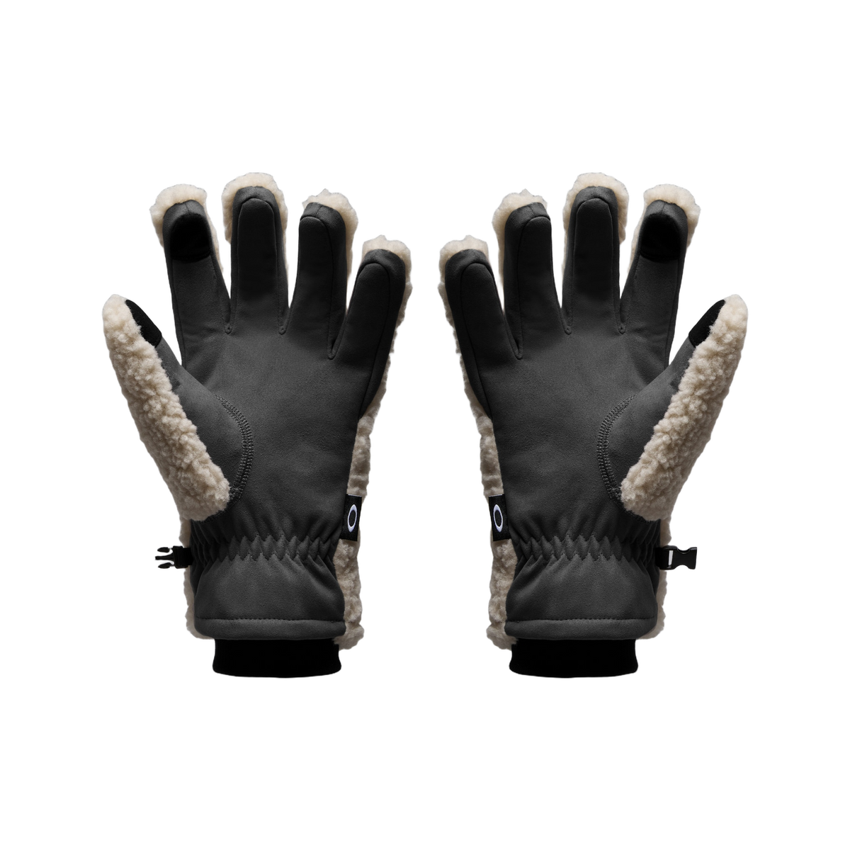 Oakley Mountain Fire Glove in Creme, Handflächen aus schwarzem Leder