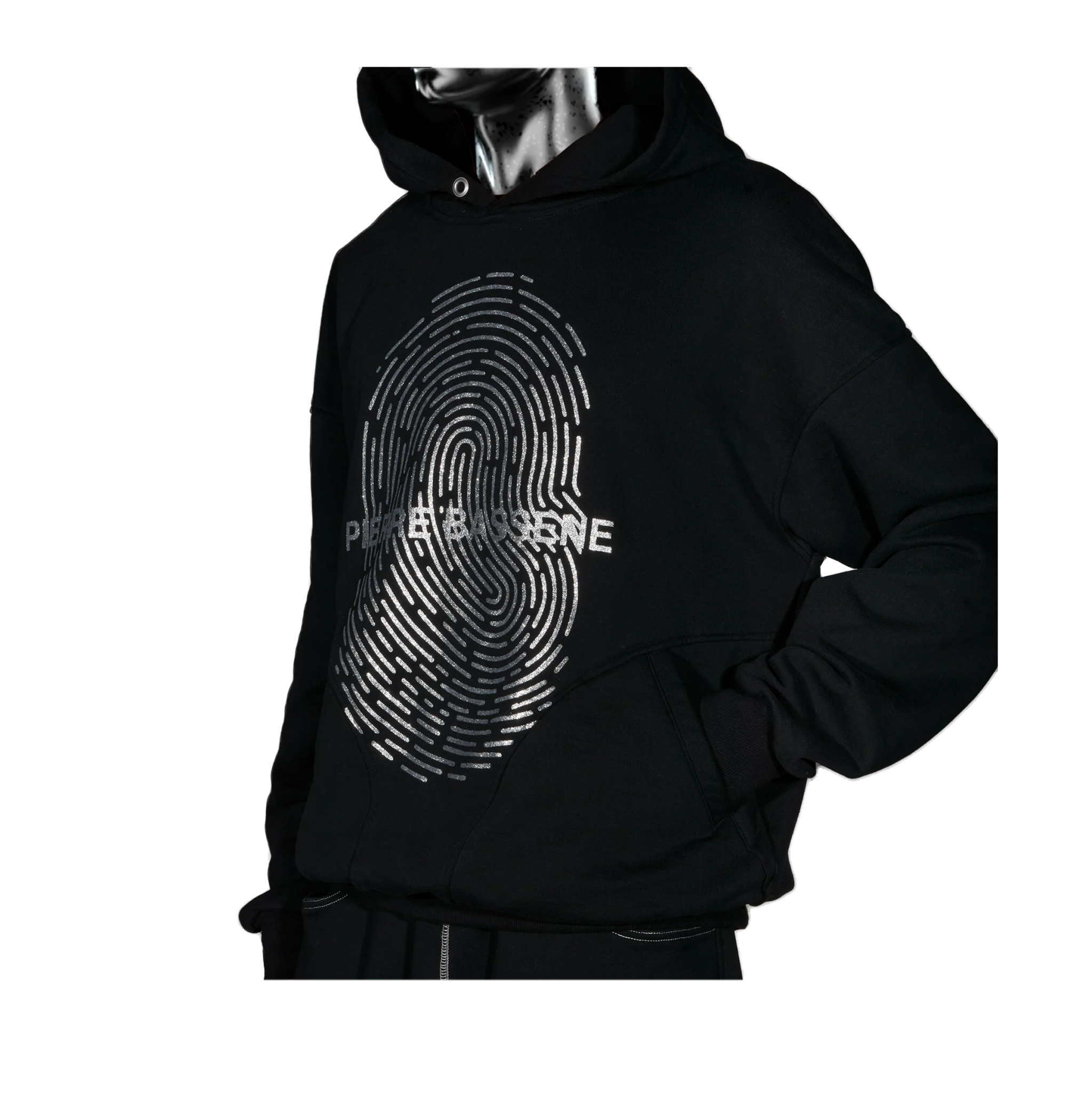 Pierre Bassene Glitta Fingerprint Hoodie Schwarz - CPIEB6855 - Coziness
