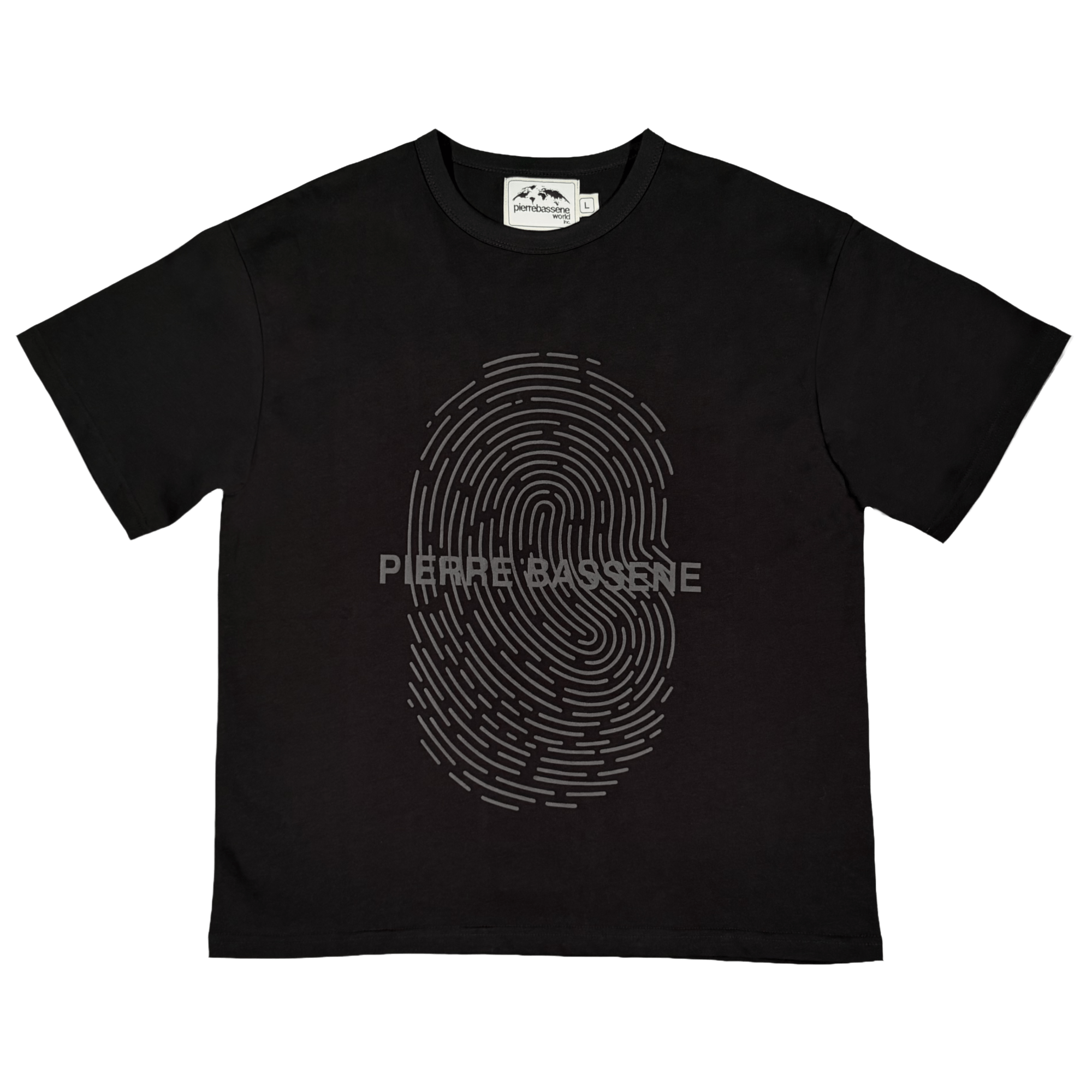 Pierre Bassene Tone on Tone Fingerprint T-Shirt Schwarz - CPIEB6877 - Coziness
