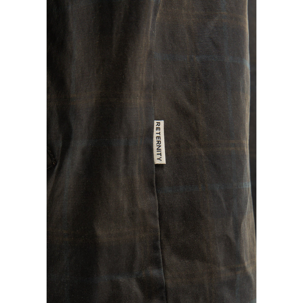 Reternity CHECKERED WAXED HUNTING JACKET DARK BLUE - CRETC14509 - Coziness