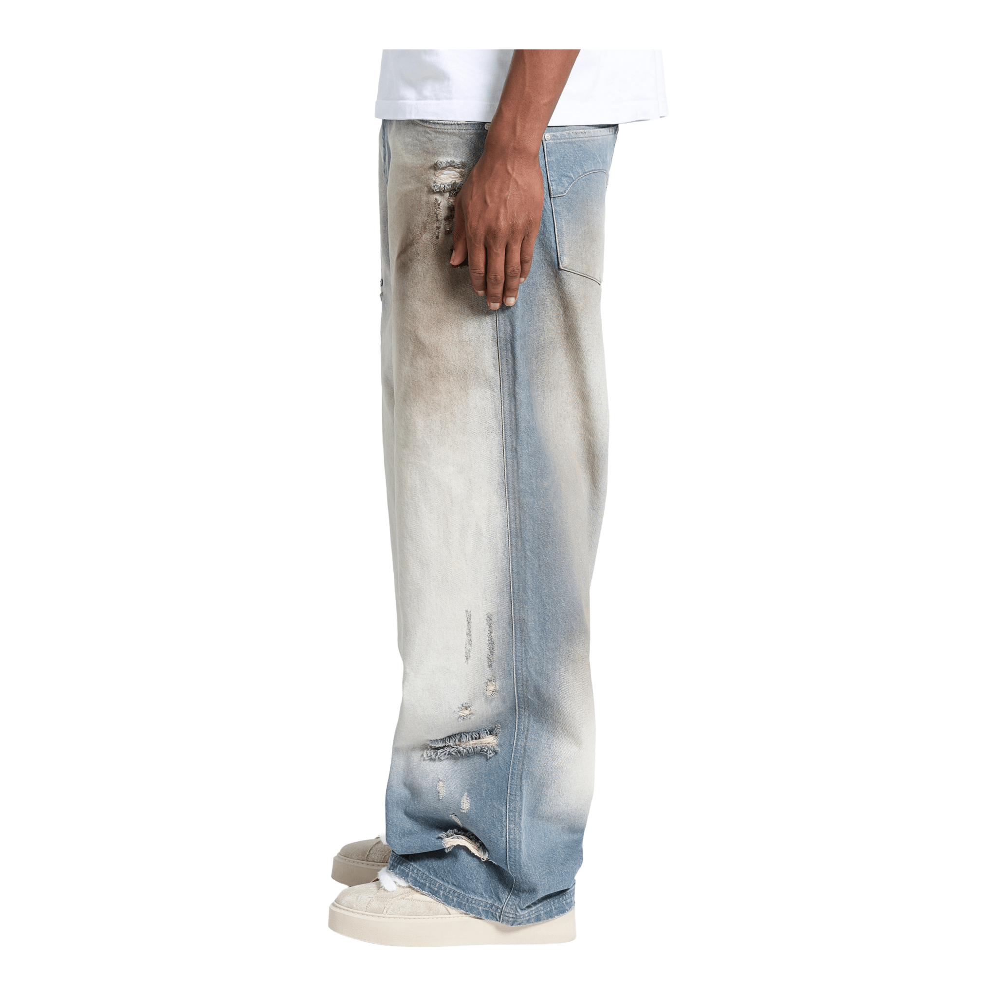 Reternity Coloris Distressed Denim Jeans Blue - CRETC6835 - Coziness