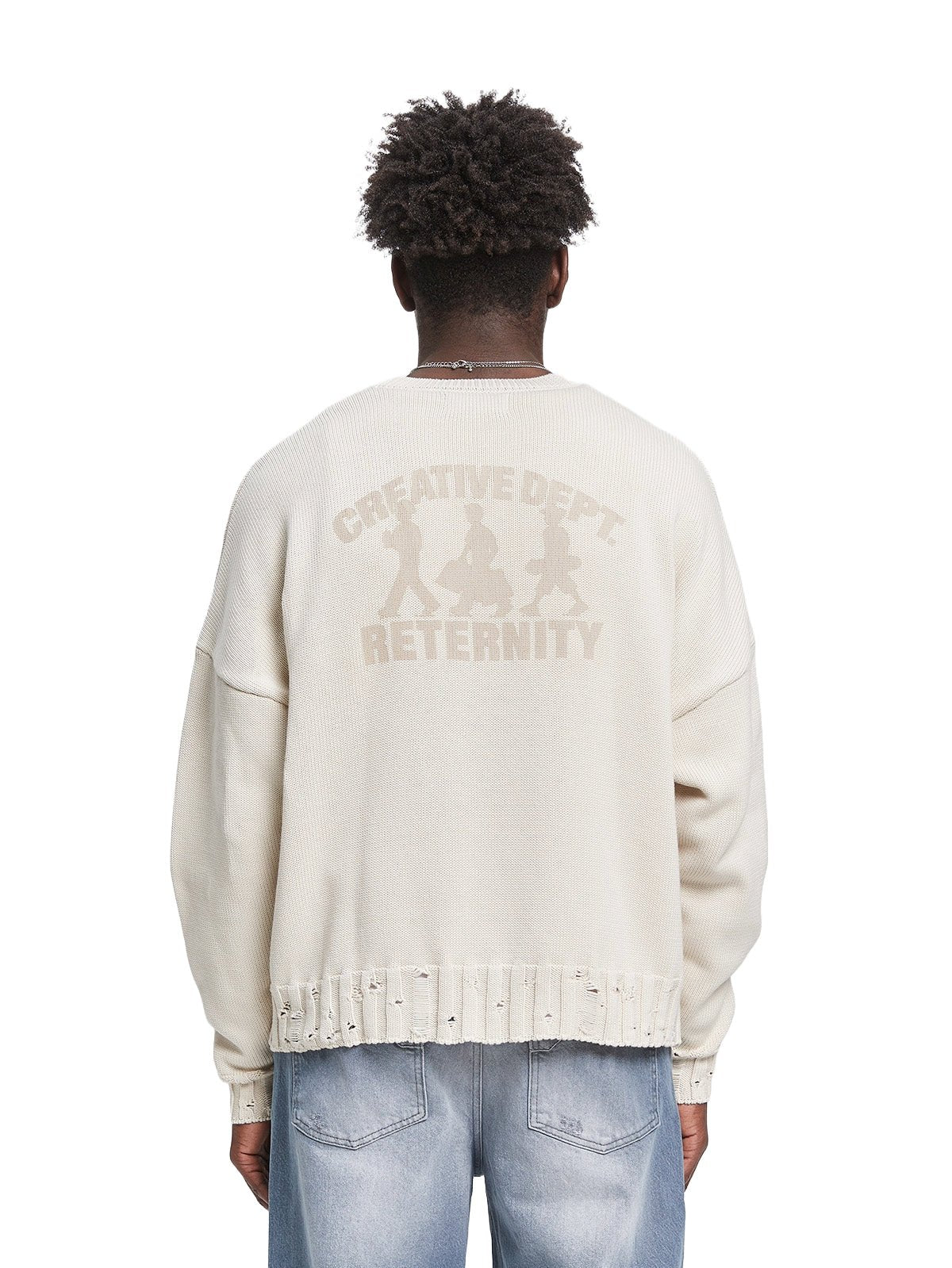 Reternity Creative Dept Logo Knit Sweater Cream - CRETC3399 - Coziness