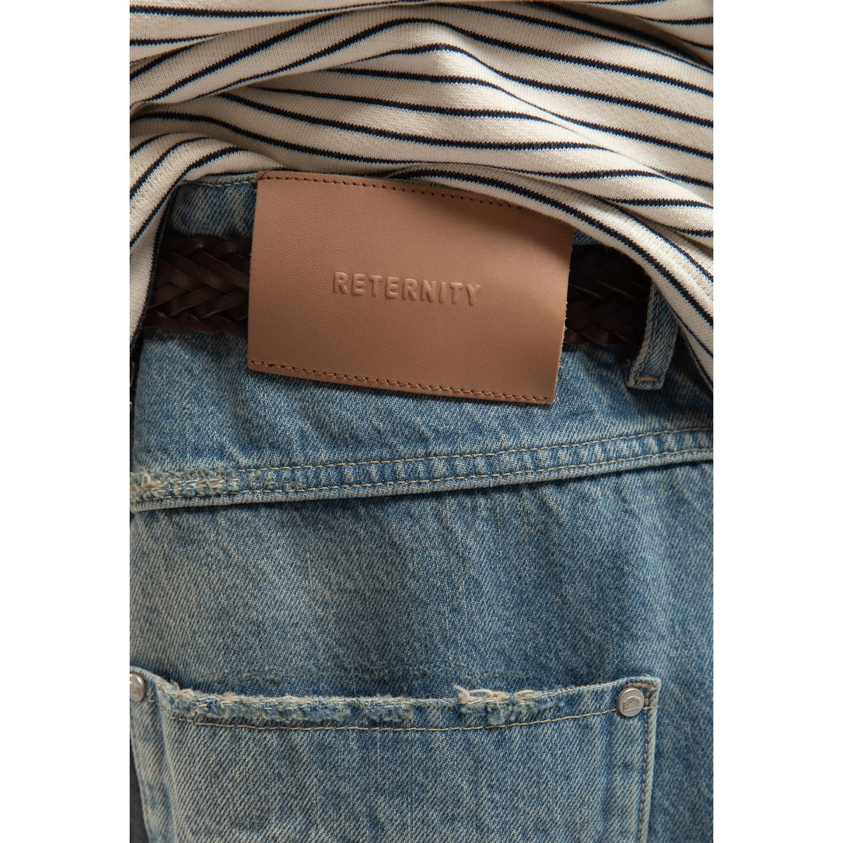 Reternity DISTRESSED BAGGY DENIM WASHED BLUE - CRETD14513 - Coziness