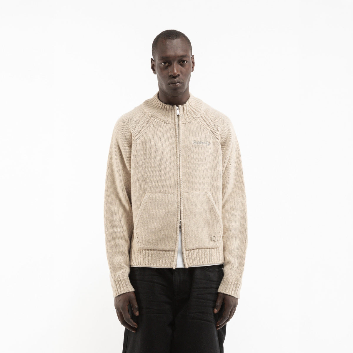 Reternity ÉCLAT KNIT ZIPPER CREME - CRETÉ14497 - Coziness