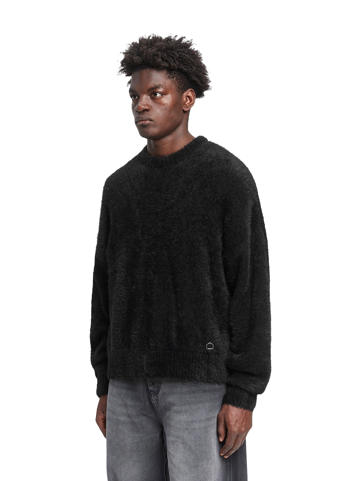 Reternity Essential Furry Knit Sweater Black - CRETE3407 - Coziness