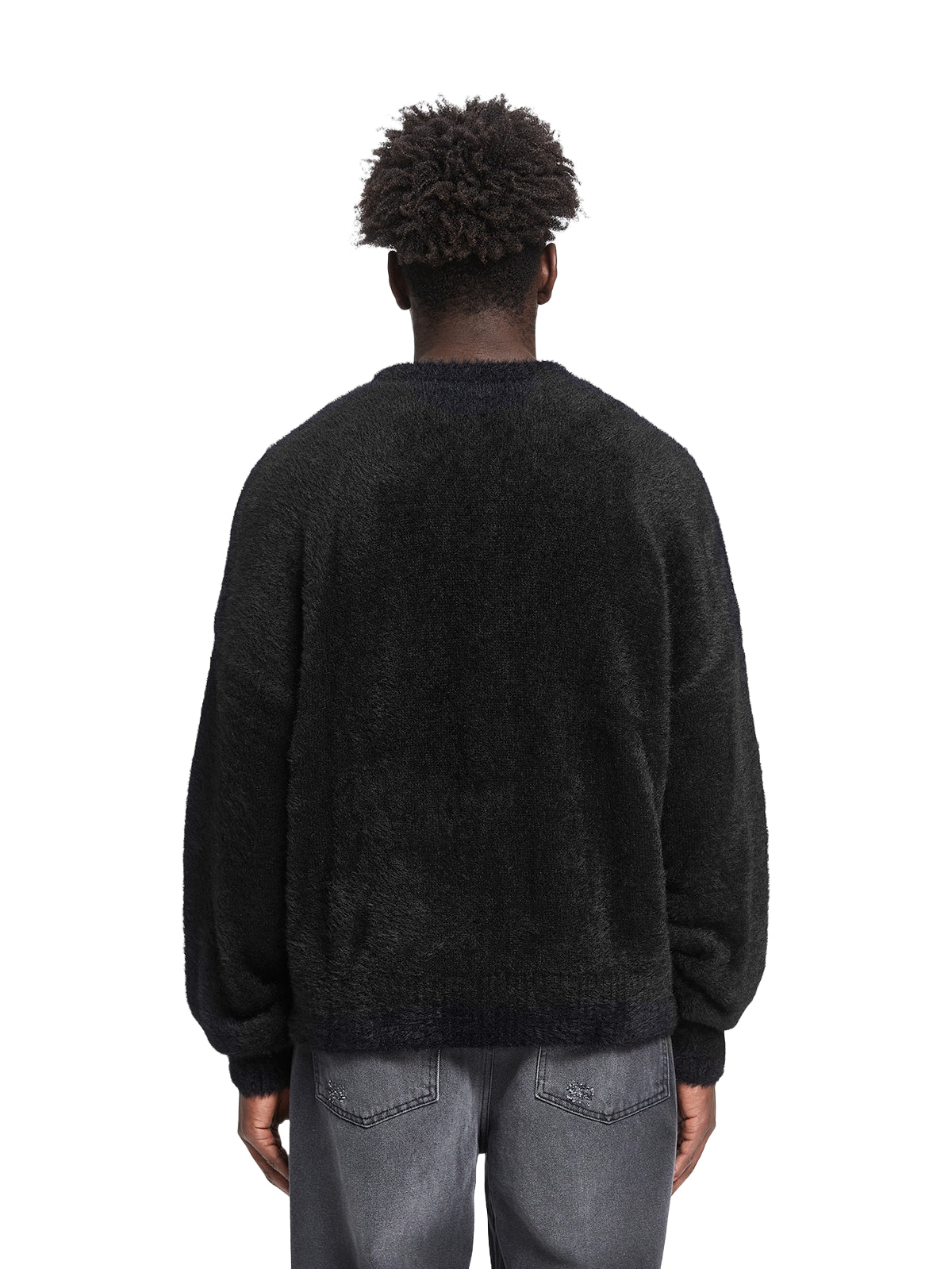 Reternity Essential Furry Knit Sweater Black - CRETE3407 - Coziness