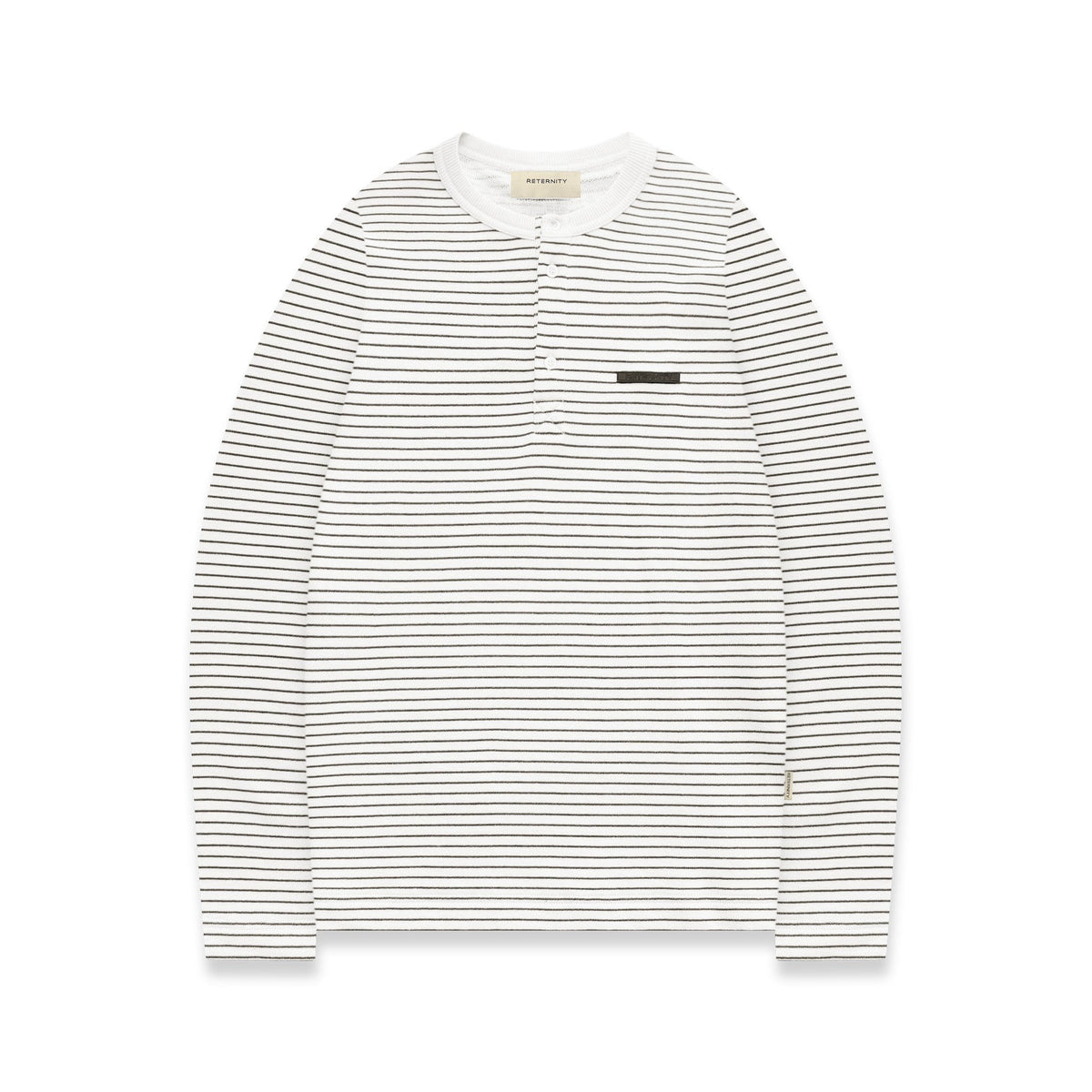 Reternity HENLEY STRIPE LONGSLEEVE OFF WHITE NAVY - CRETH14489 - Coziness